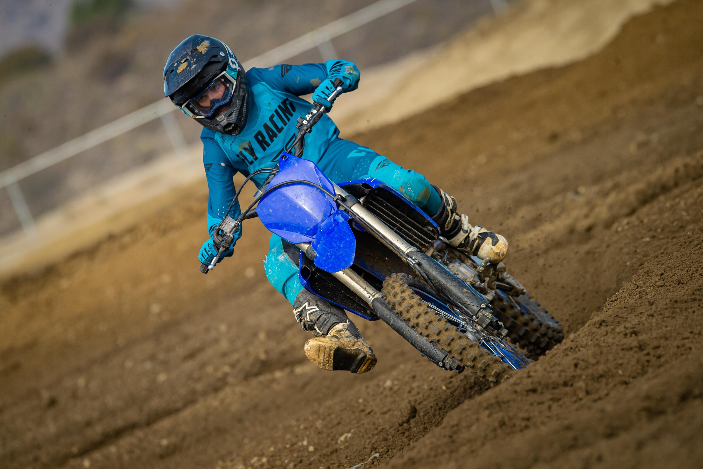 Sophia Phelps in action on the 2022 Yamaha YZ250F.