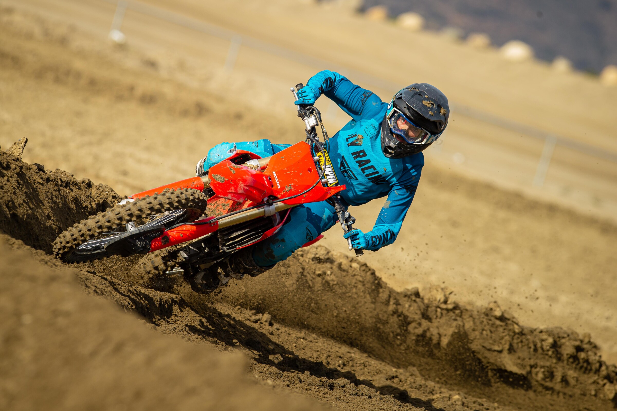 Sophia Phelps in action on the 2022 Honda CRF250R.
