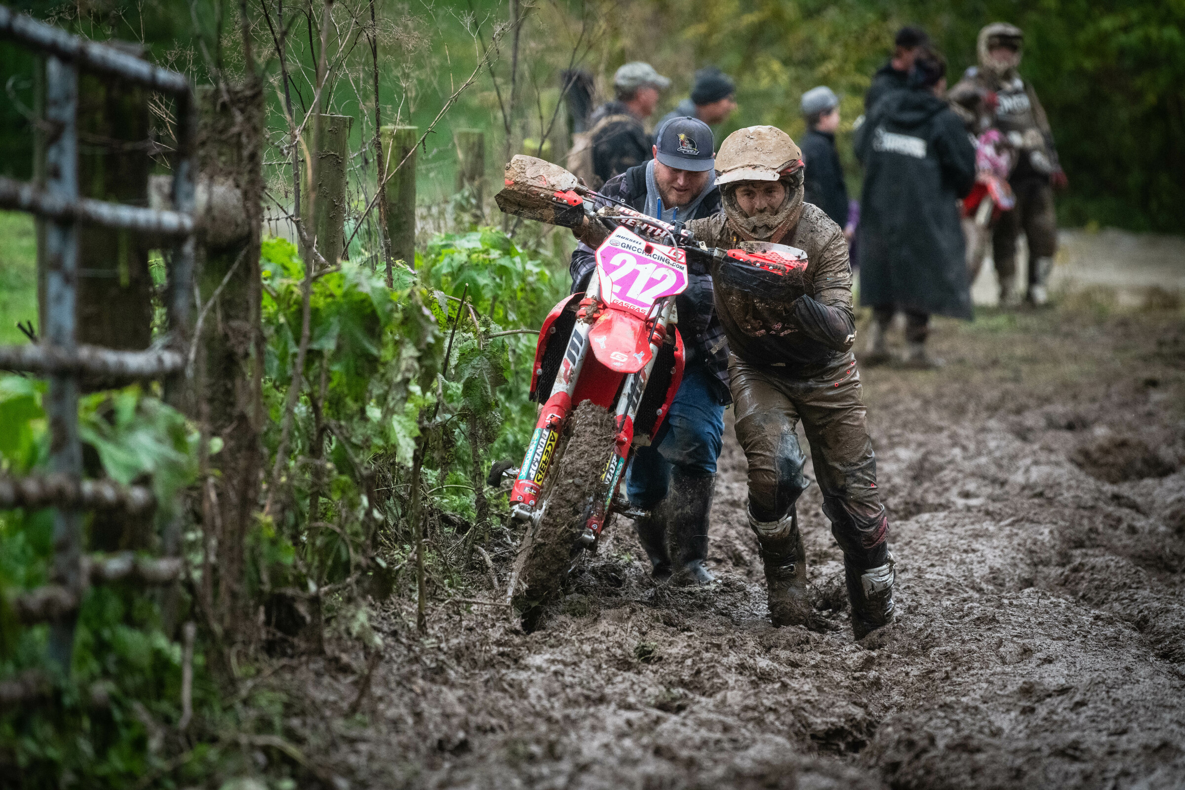 Russell pushing his GasGas.