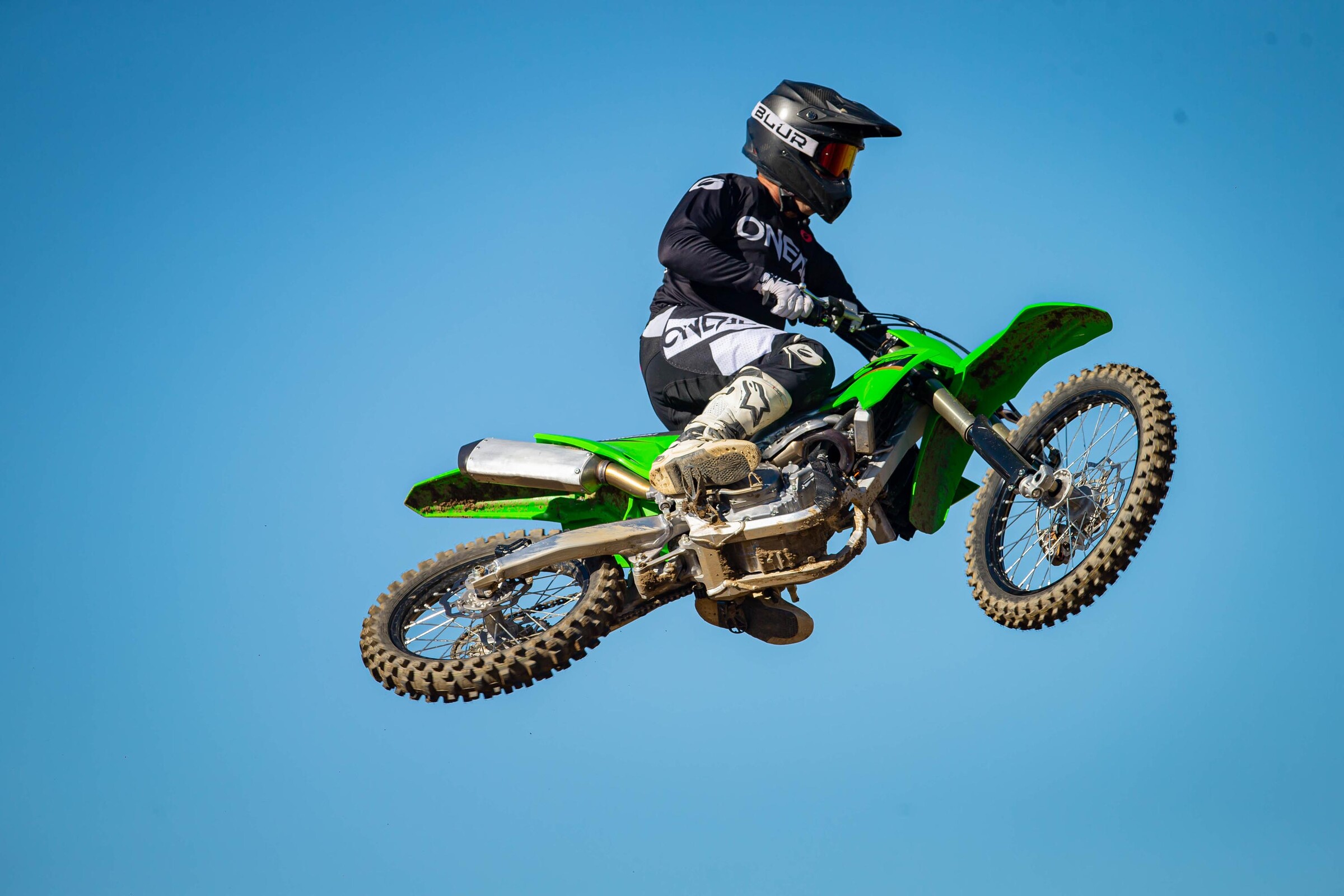 Todd Sciacqua in action on the 2022 Kawasaki KX250.
