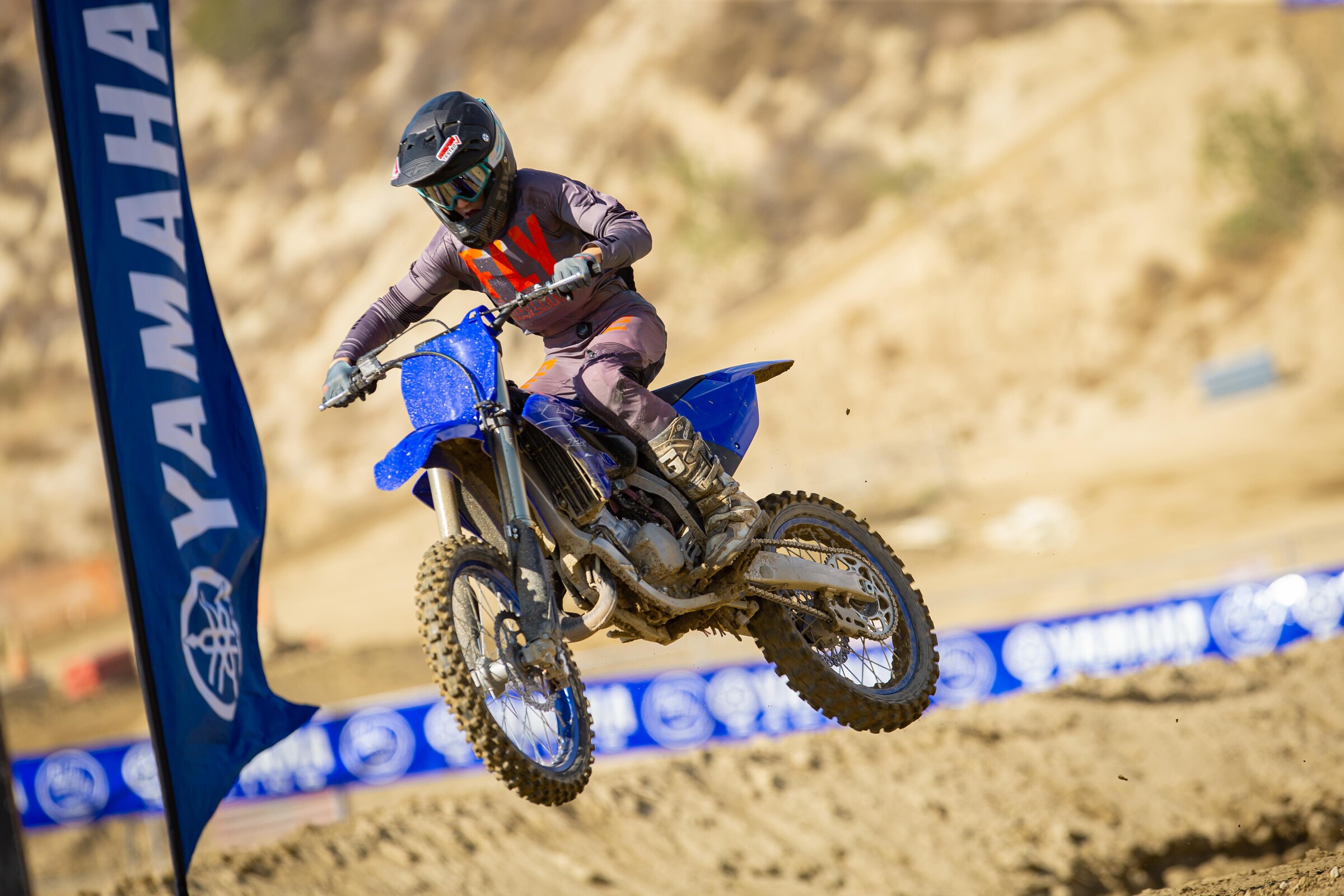 Leum Oehlhof in action on the 2022 Yamaha YZ125.