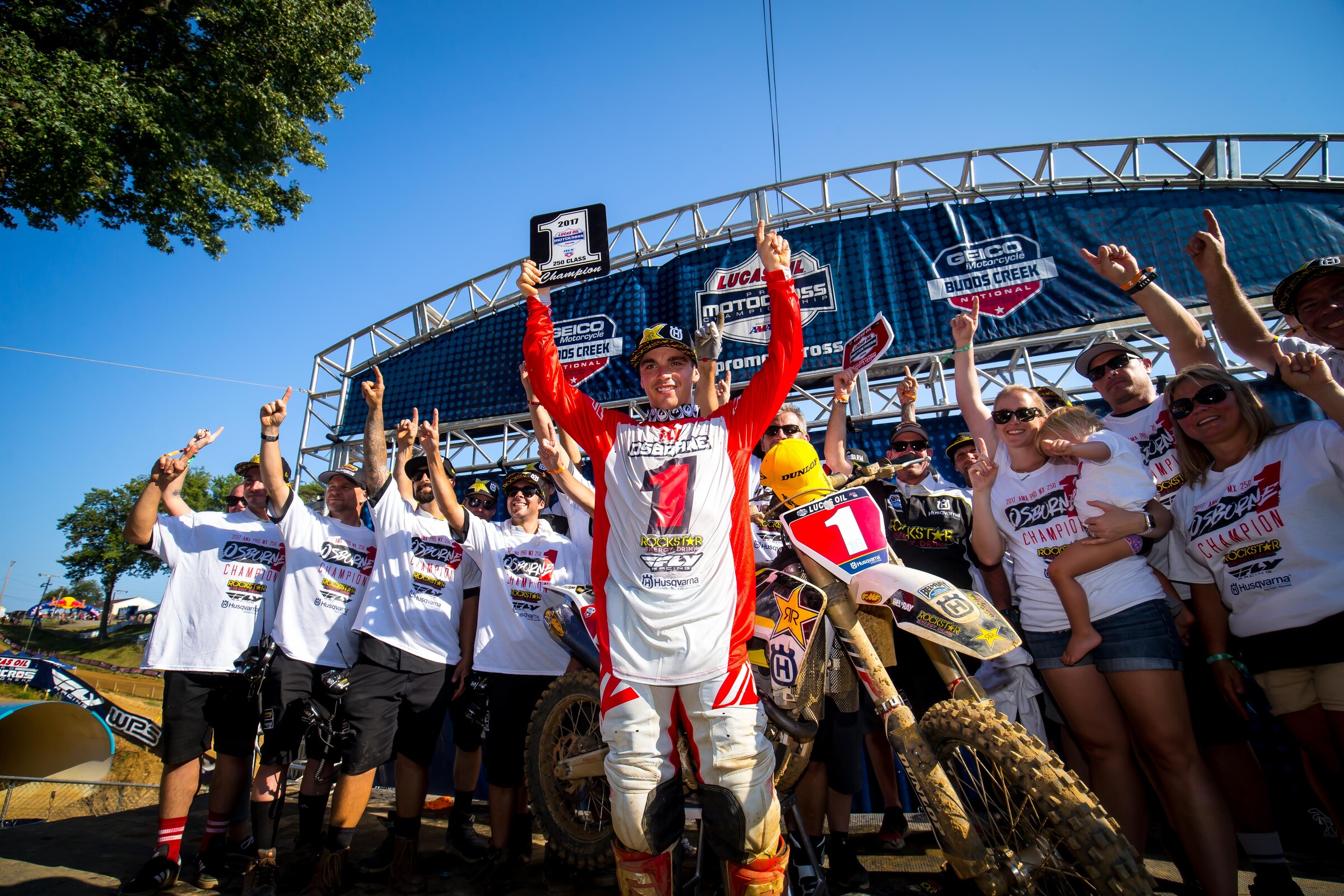 Osborne claiming the 2017 Lucas Oil 250 Class Pro Motocross Championship.