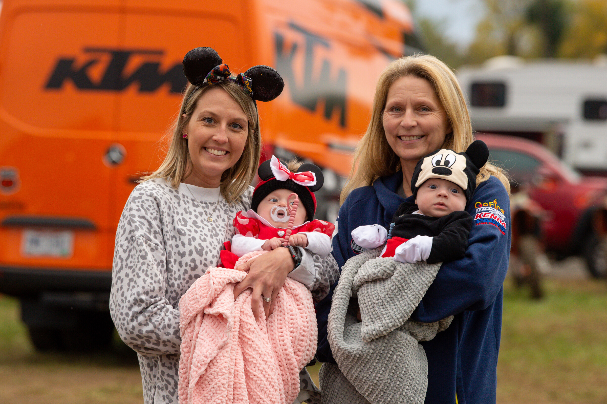 Mary Ashburn (left) and grandma Donna Ashburn with Jordan and Mary’s twins.