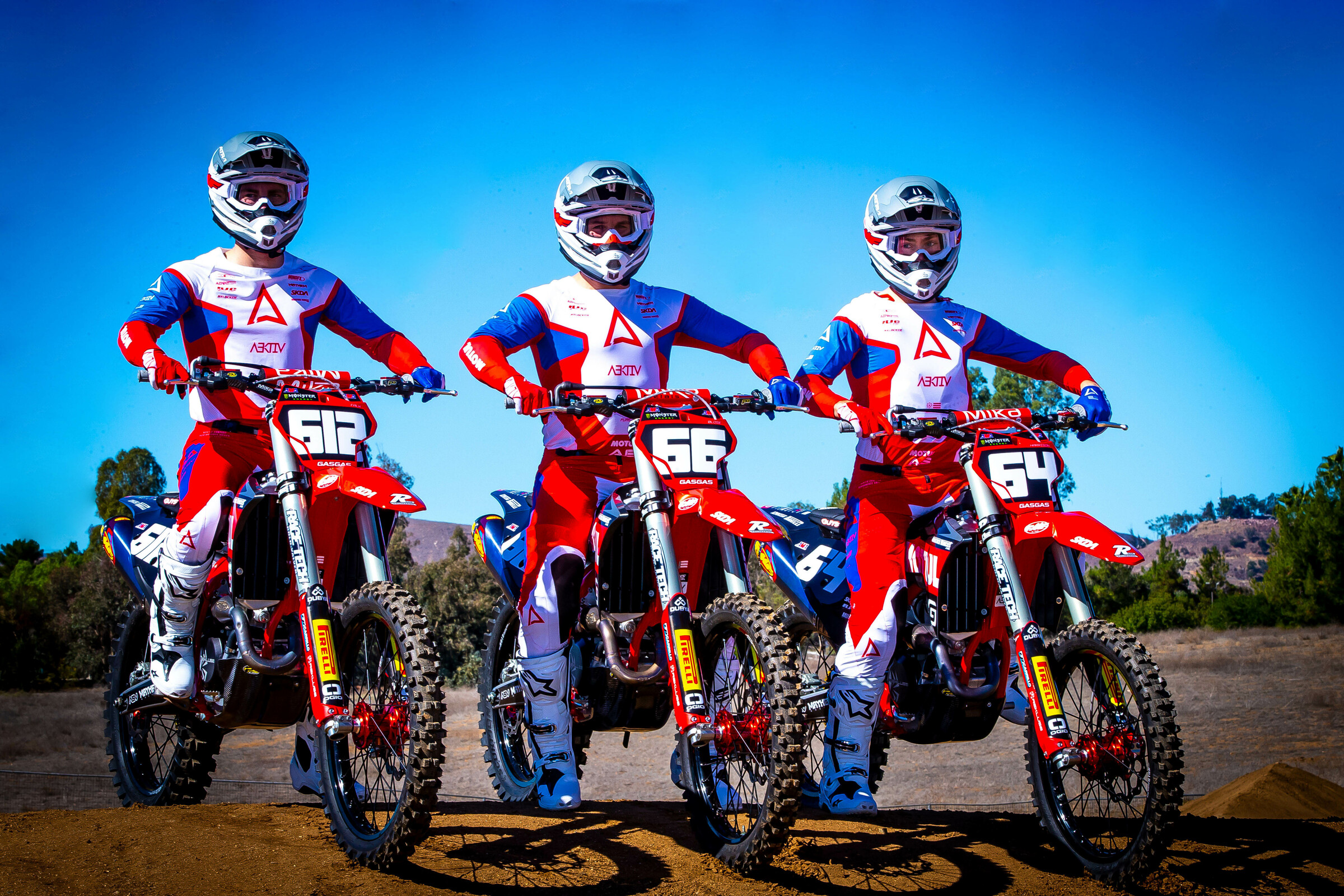 #612 Mitchell Falk, #66 Chris Blose, and #64 Mitchell Harrison