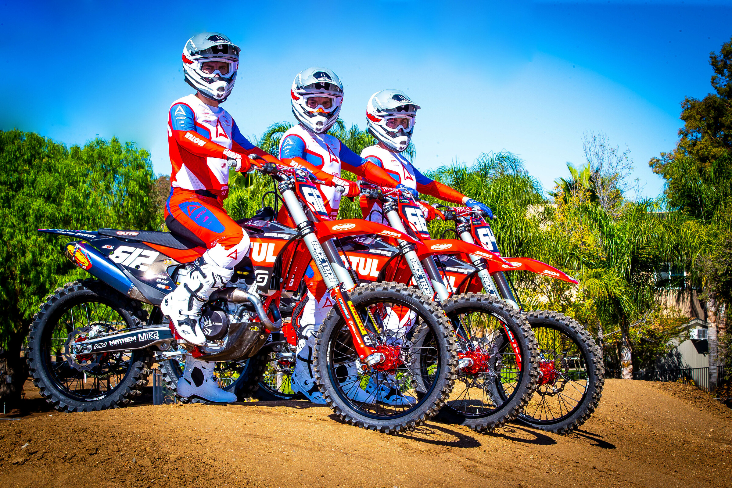 #612 Mitchell Falk, #66 Chris Blose, and #64 Mitchell Harrison