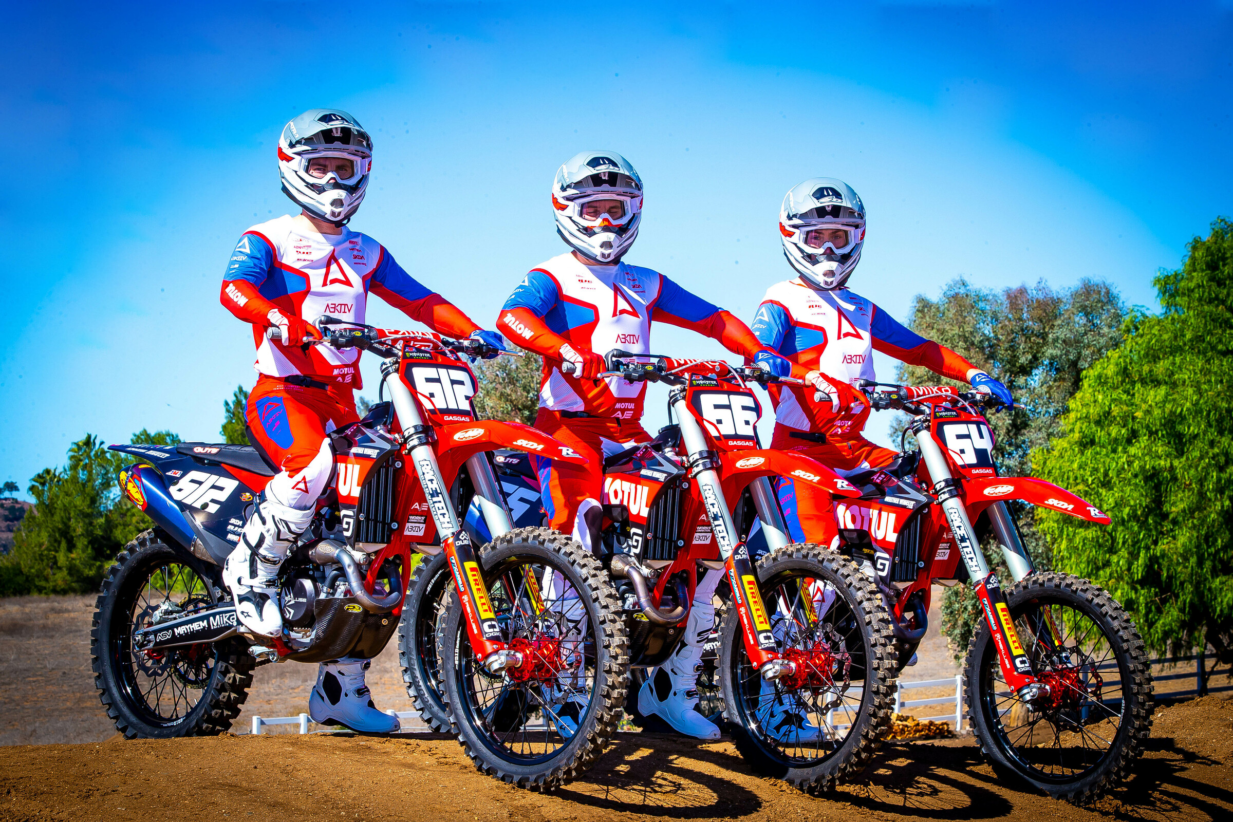 #612 Mitchell Falk, #66 Chris Blose, and #64 Mitchell Harrison