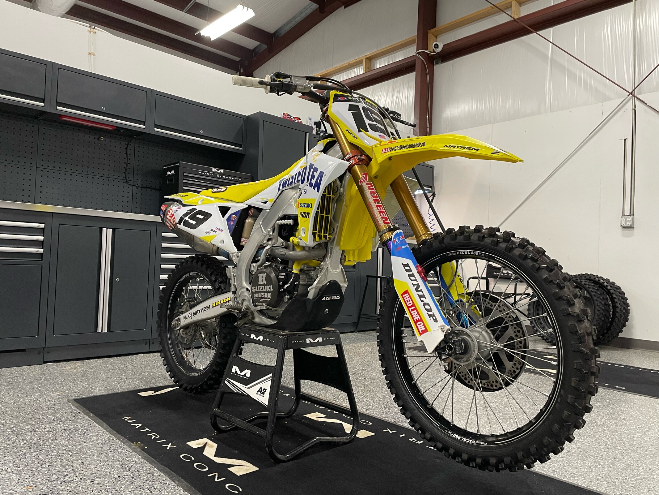 Justin Bogle's practice bike at the 83 Compound.