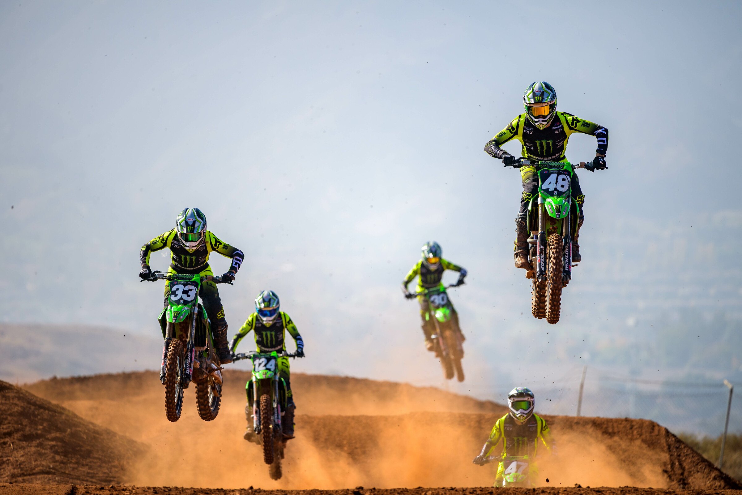The 2022 Monster Energy/Pro Circuit Kawasaki squad.