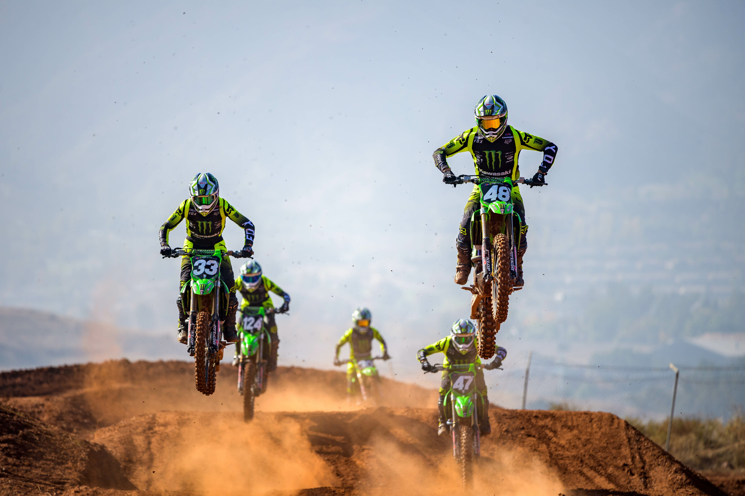 The 2022 Monster Energy/Pro Circuit Kawasaki squad.