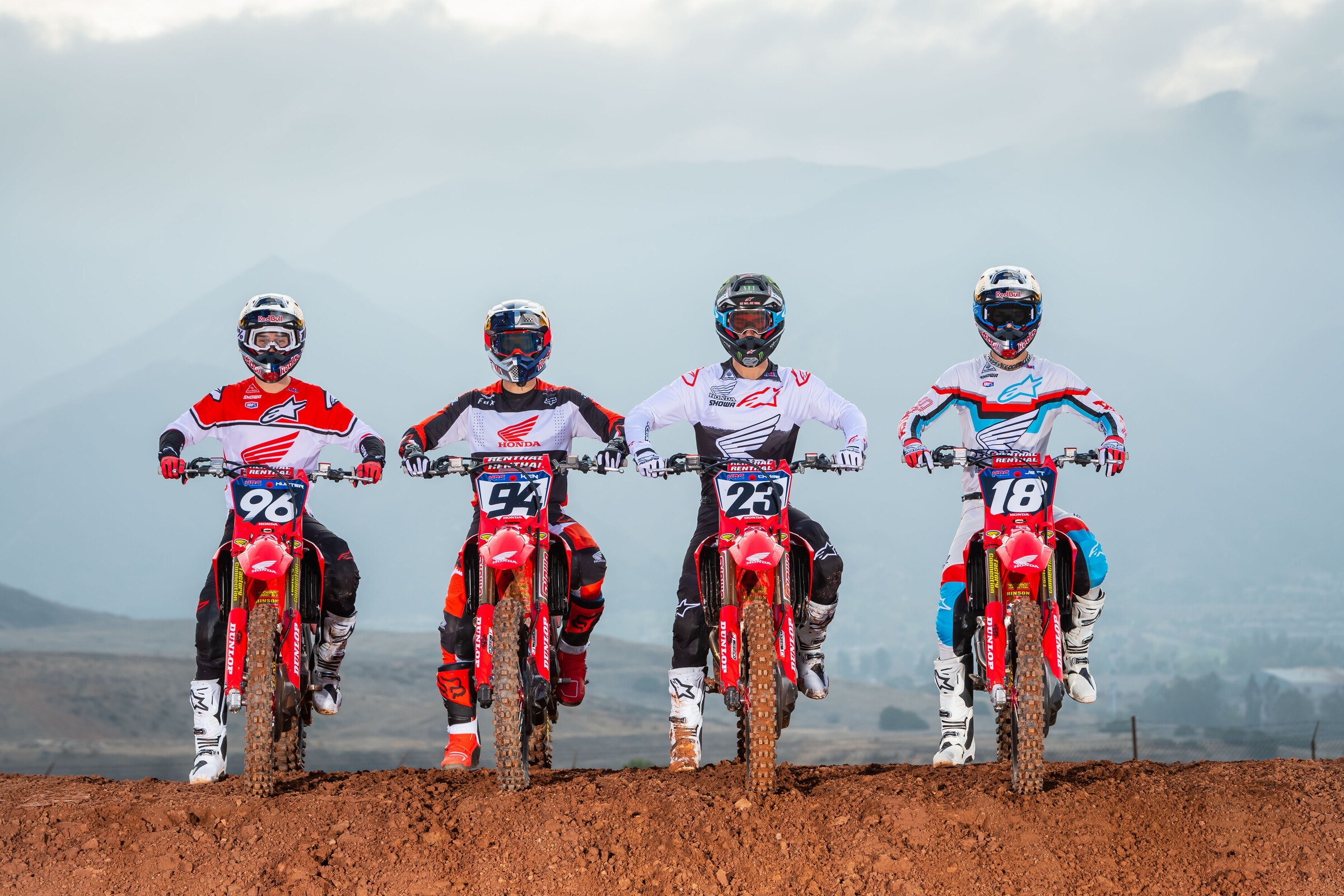 #96 Hunter Lawrence, #94 Ken Roczen, #23 Chase Sexton and #18 Jett Lawrence.