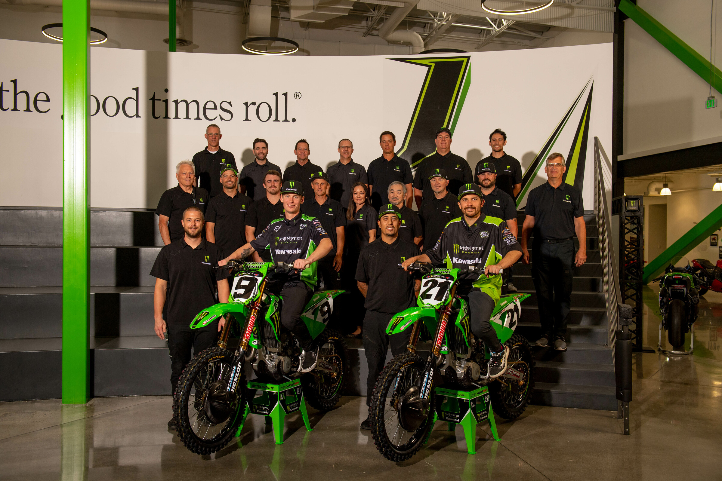 The 2022 Monster Energy Kawasaki team.