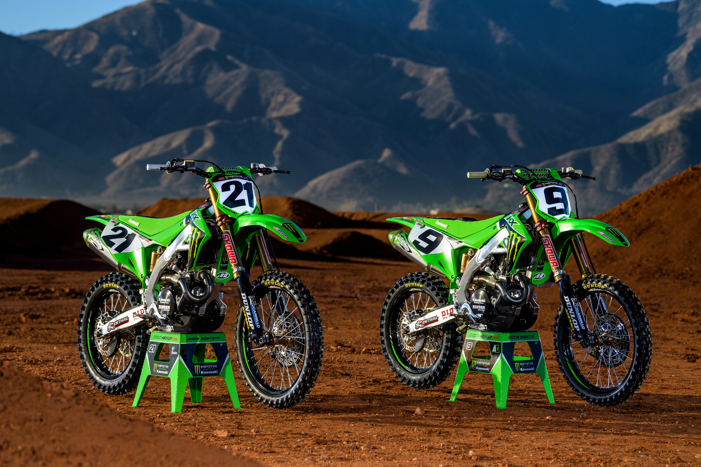 #21 Jason Anderson and #9 Adam Cianciarulo's race machines.
