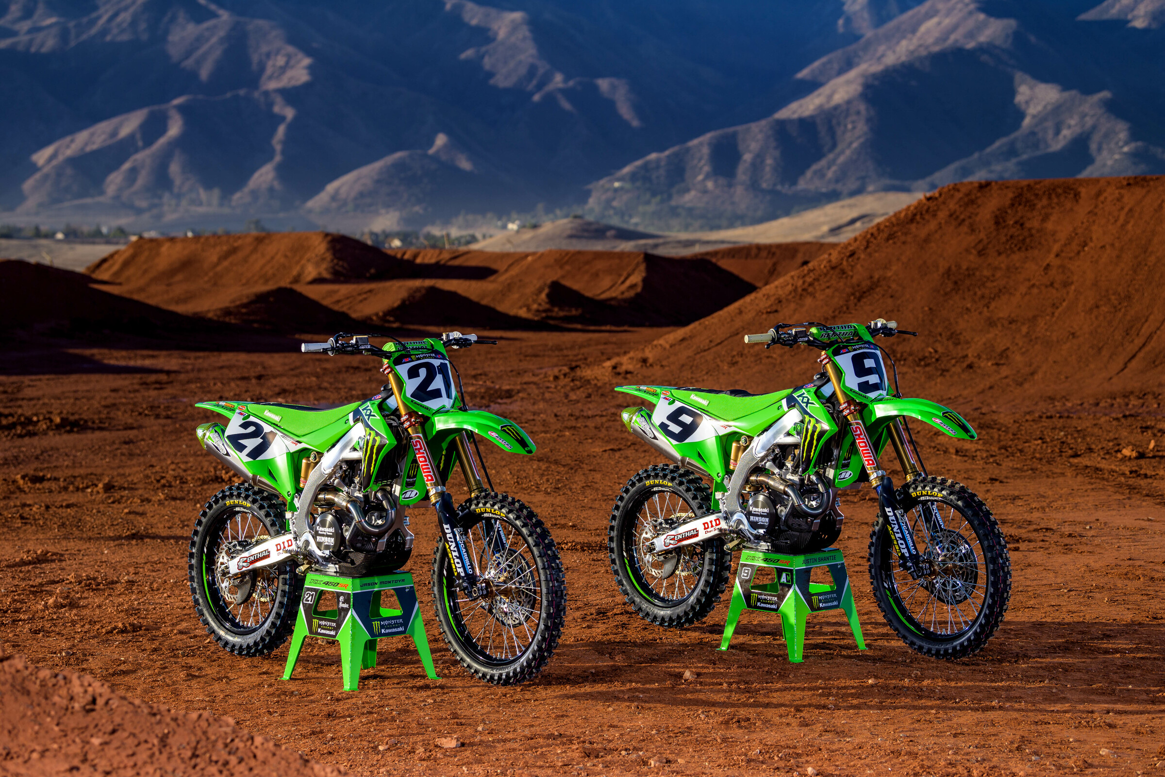 #21 Jason Anderson and #9 Adam Cianciarulo's race machines.