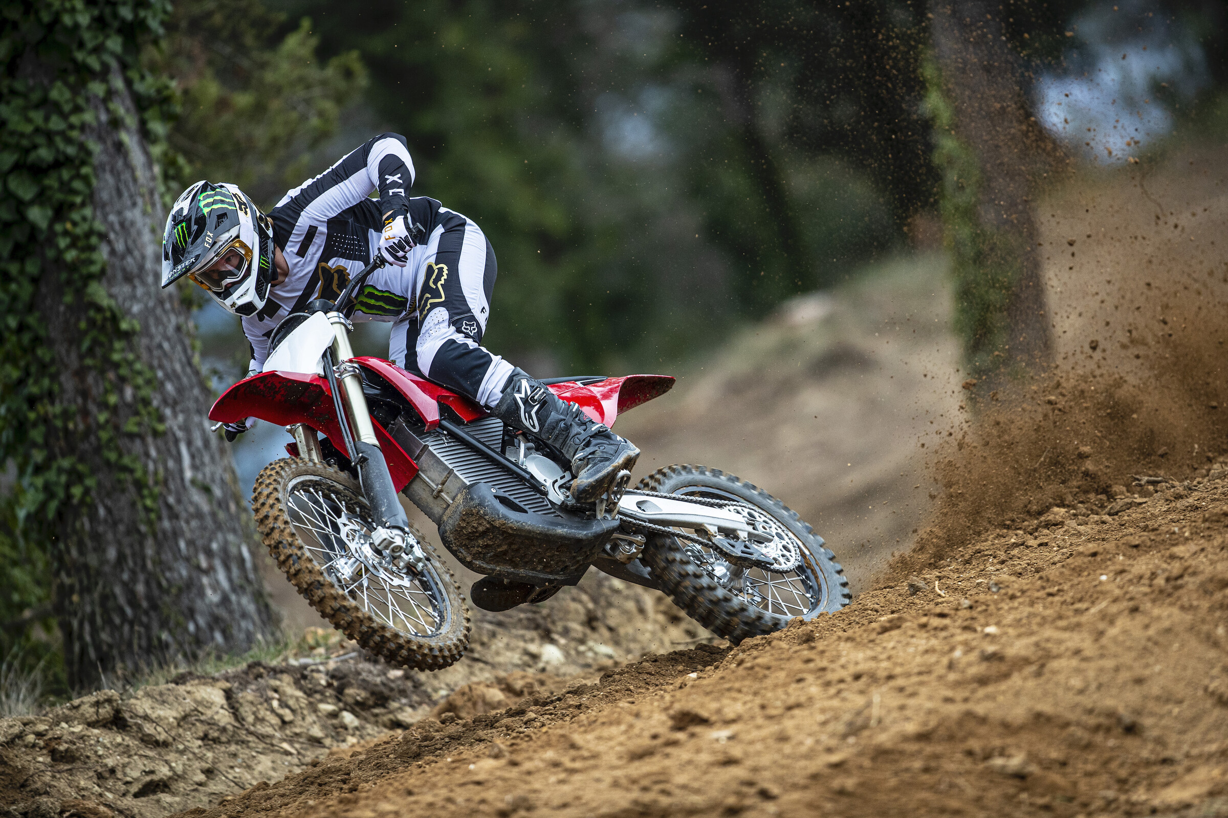 Josh Hill in action on the new bike.