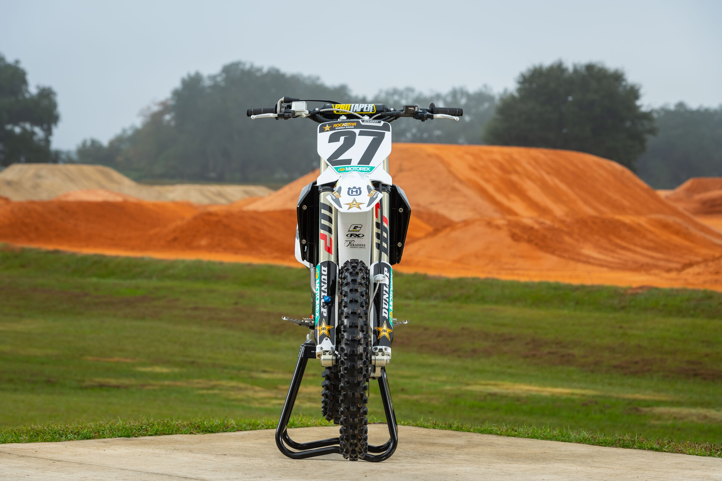 #27 Malcolm Stewart's 2022 Husqvarna FC 450 Rockstar Edition race machine.