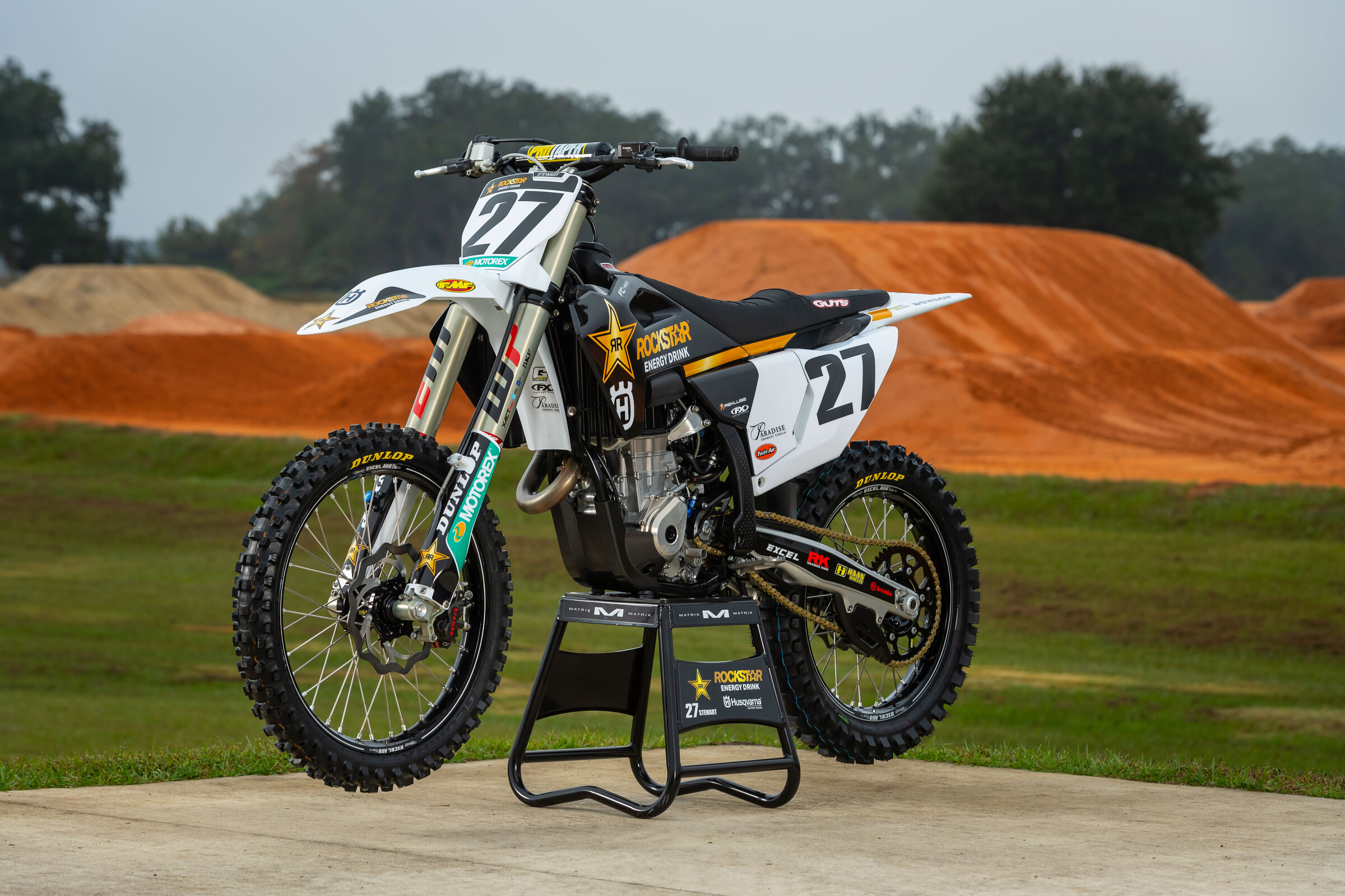 #27 Malcolm Stewart's 2022 Husqvarna FC 450 Rockstar Edition race machine.