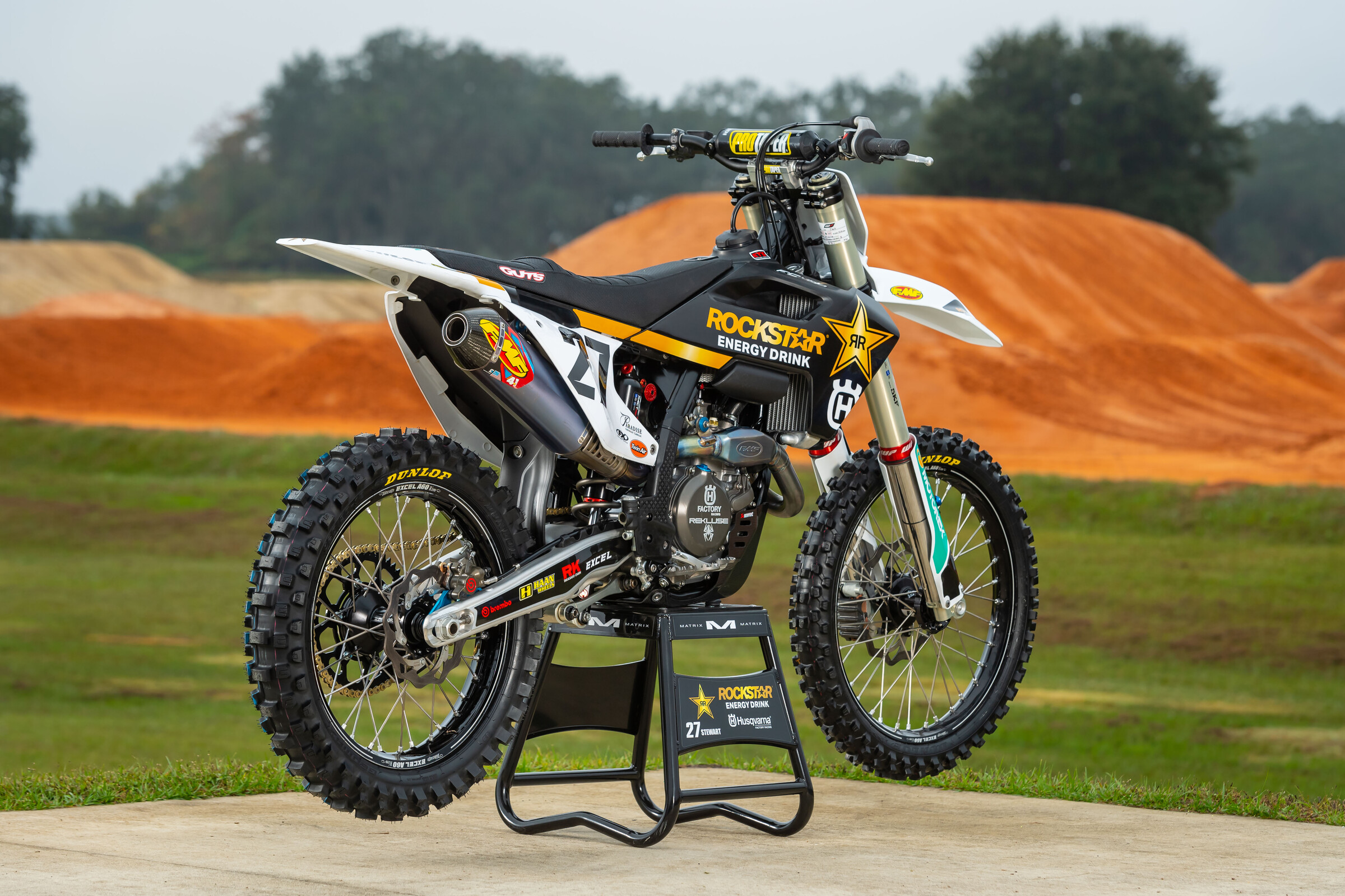 #27 Malcolm Stewart's 2022 Husqvarna FC 450 Rockstar Edition race machine.