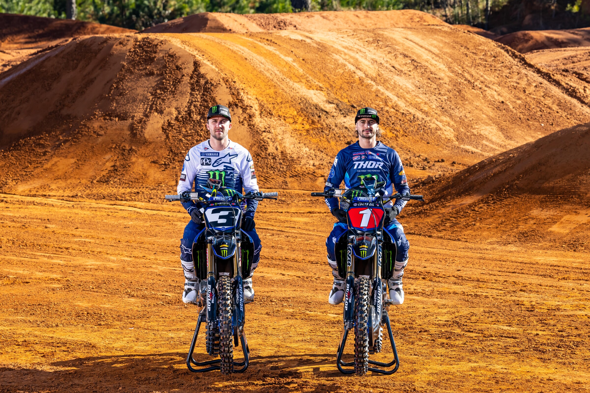 The 2022 Monster Energy/Star Yamaha Racing team 450SX Class roster.