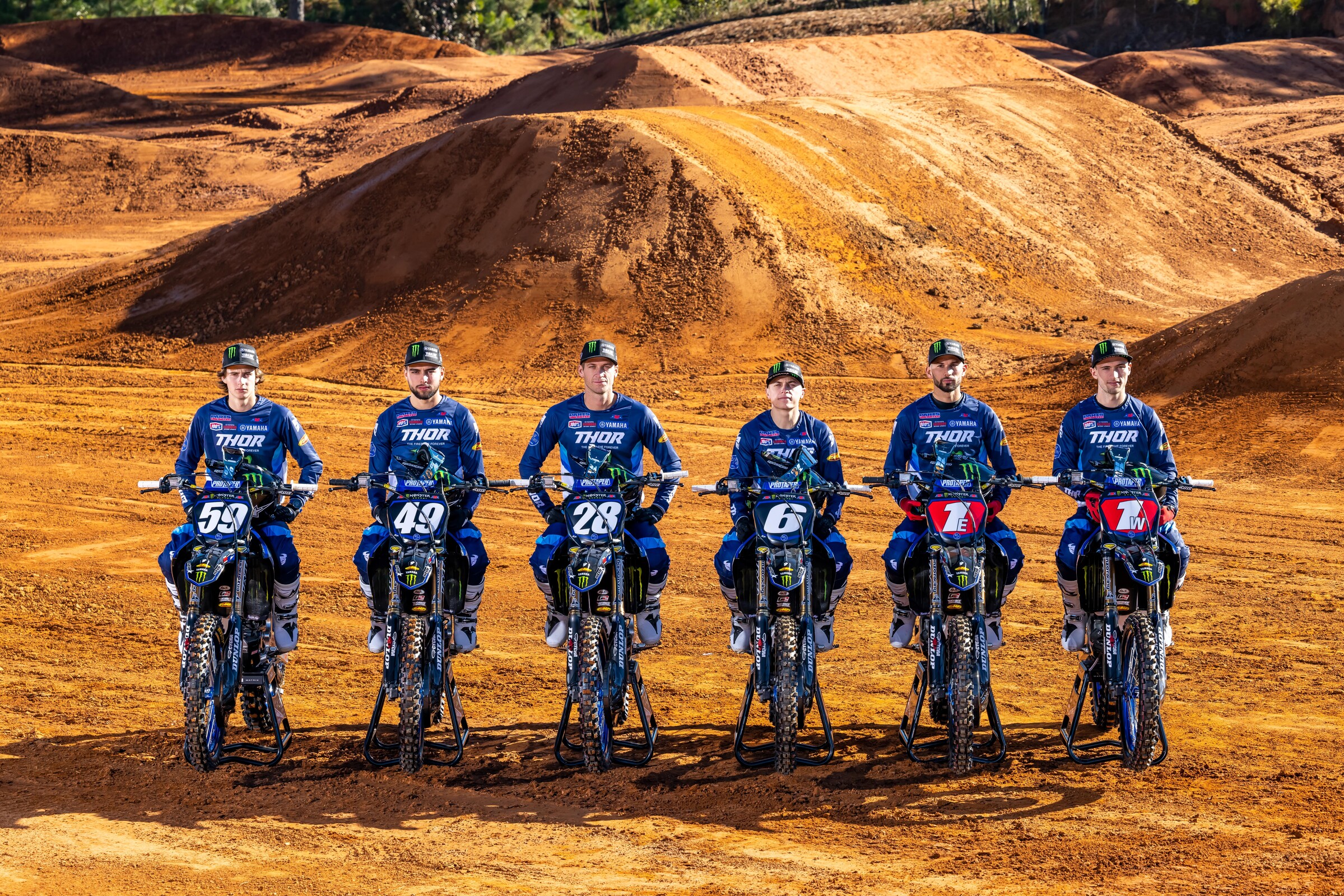 The 2022 Monster Energy/Star Yamaha Racing team 250SX Class roster.