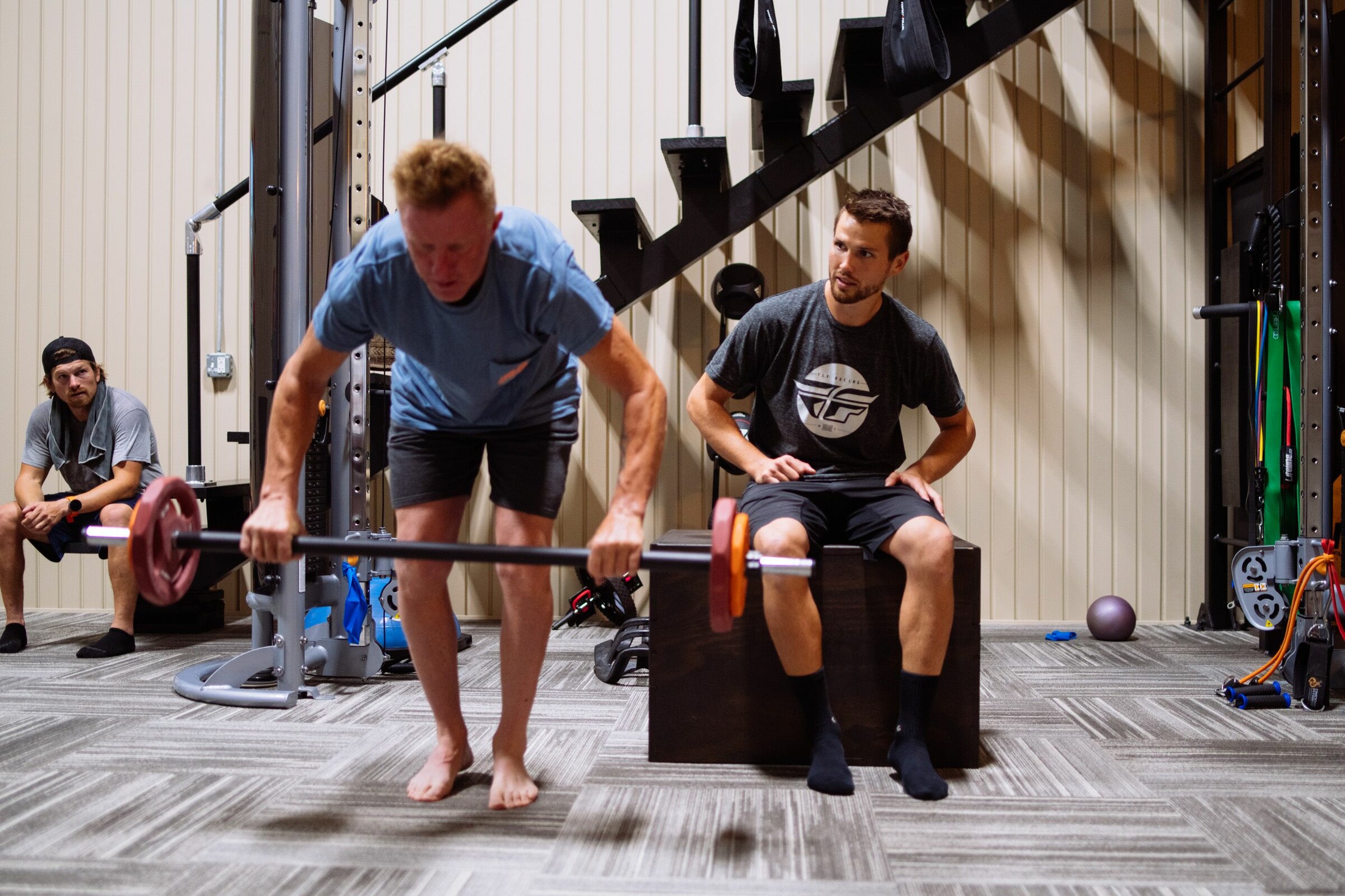 Keefer under the watchful eye of RJ Hampshire.