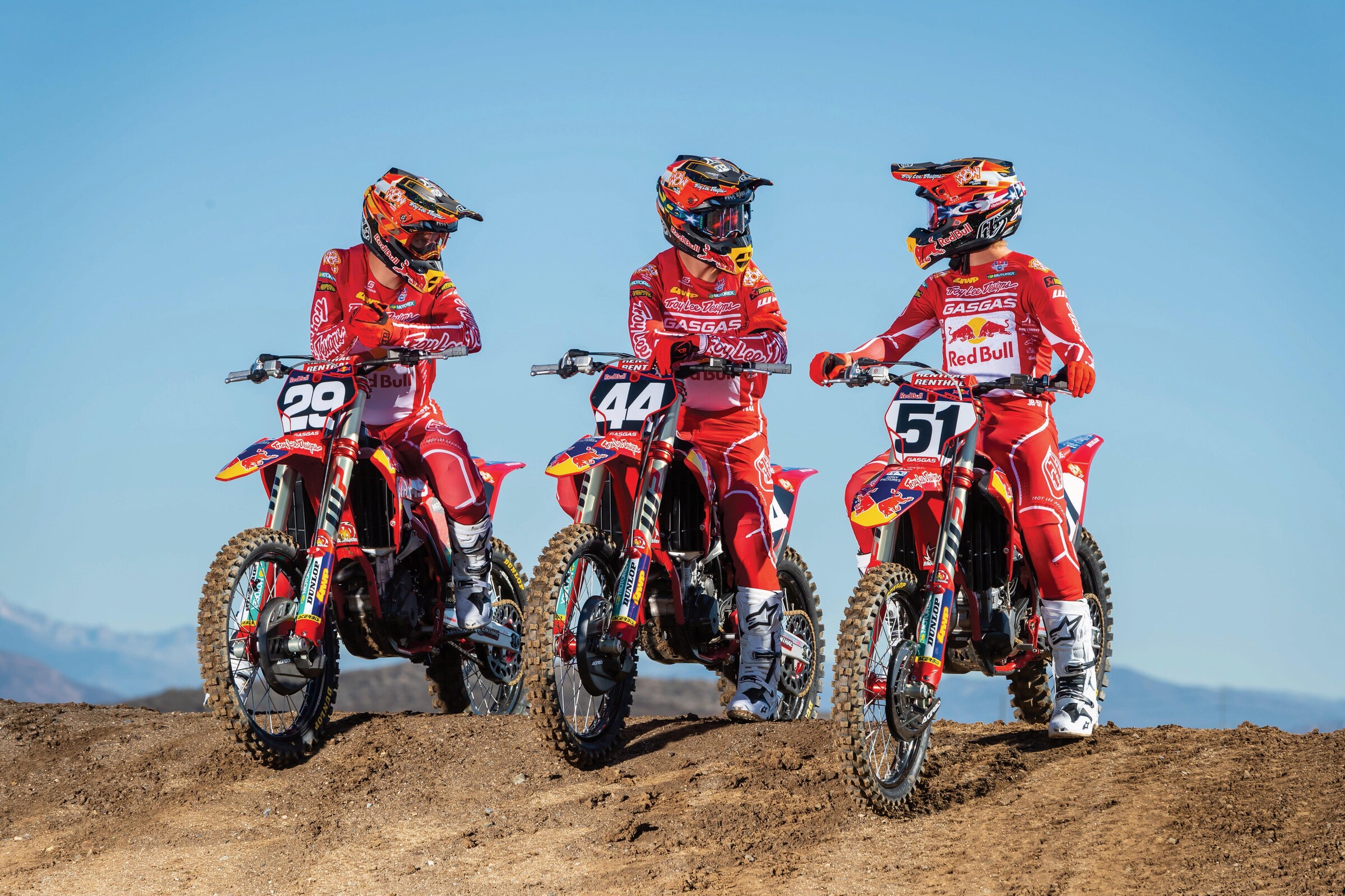 #29 Michael Mosiman, #44 Pierce Brown, and #51 Justin Barcia