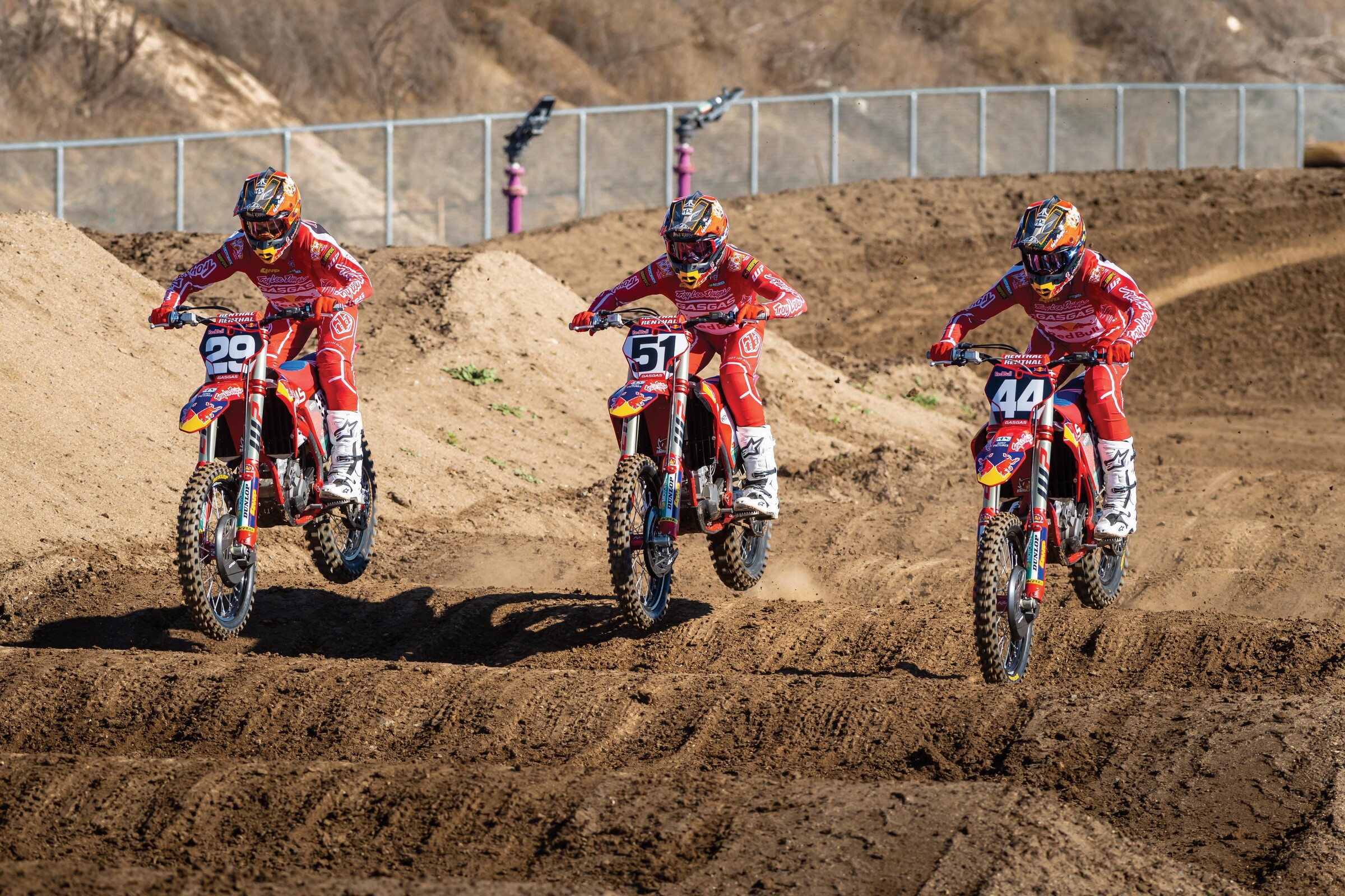#29 Michael Mosiman, #44 Pierce Brown, and #51 Justin Barcia