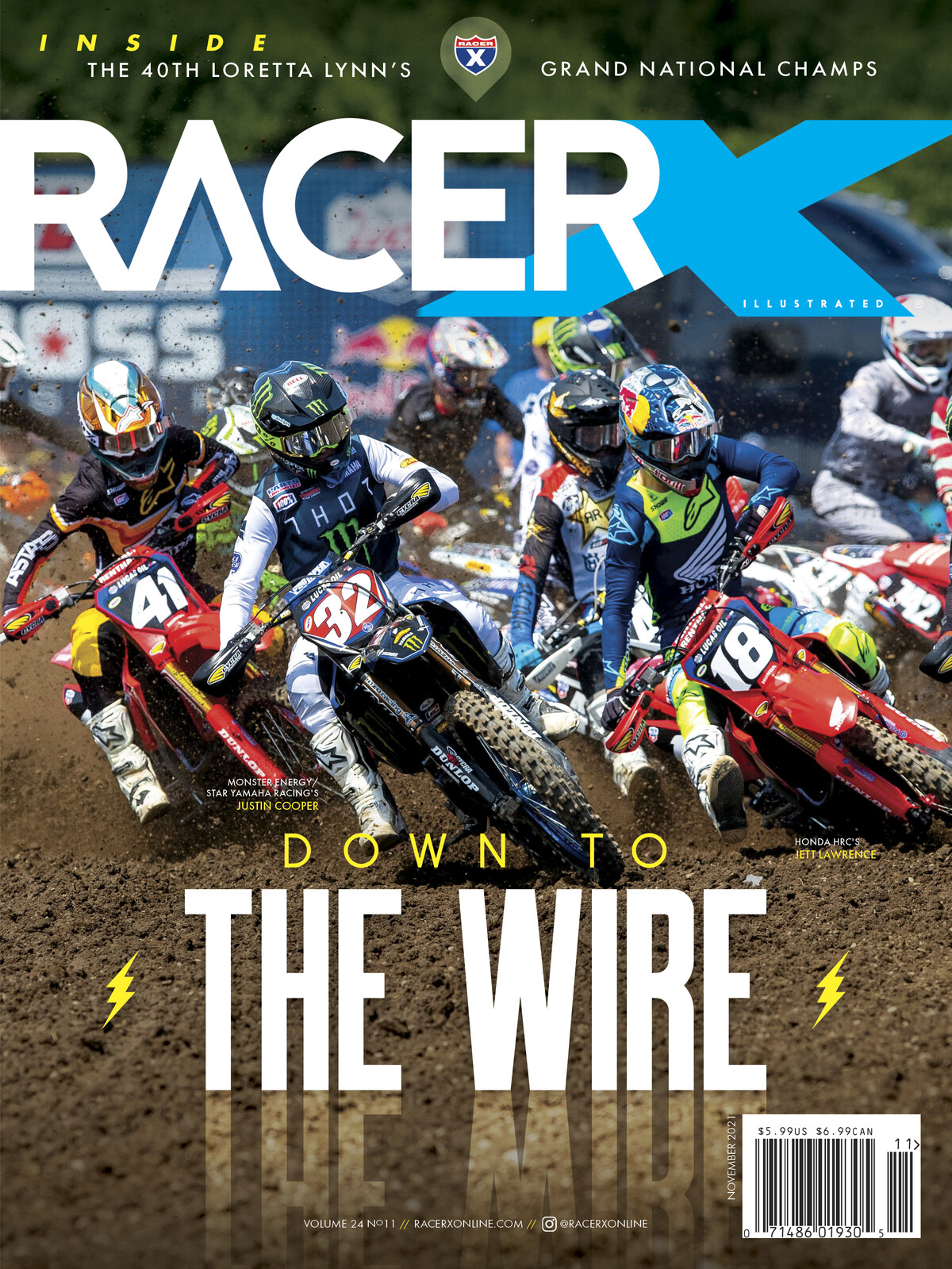 The cover of the November 2021 issue of Racer X Illustrated.