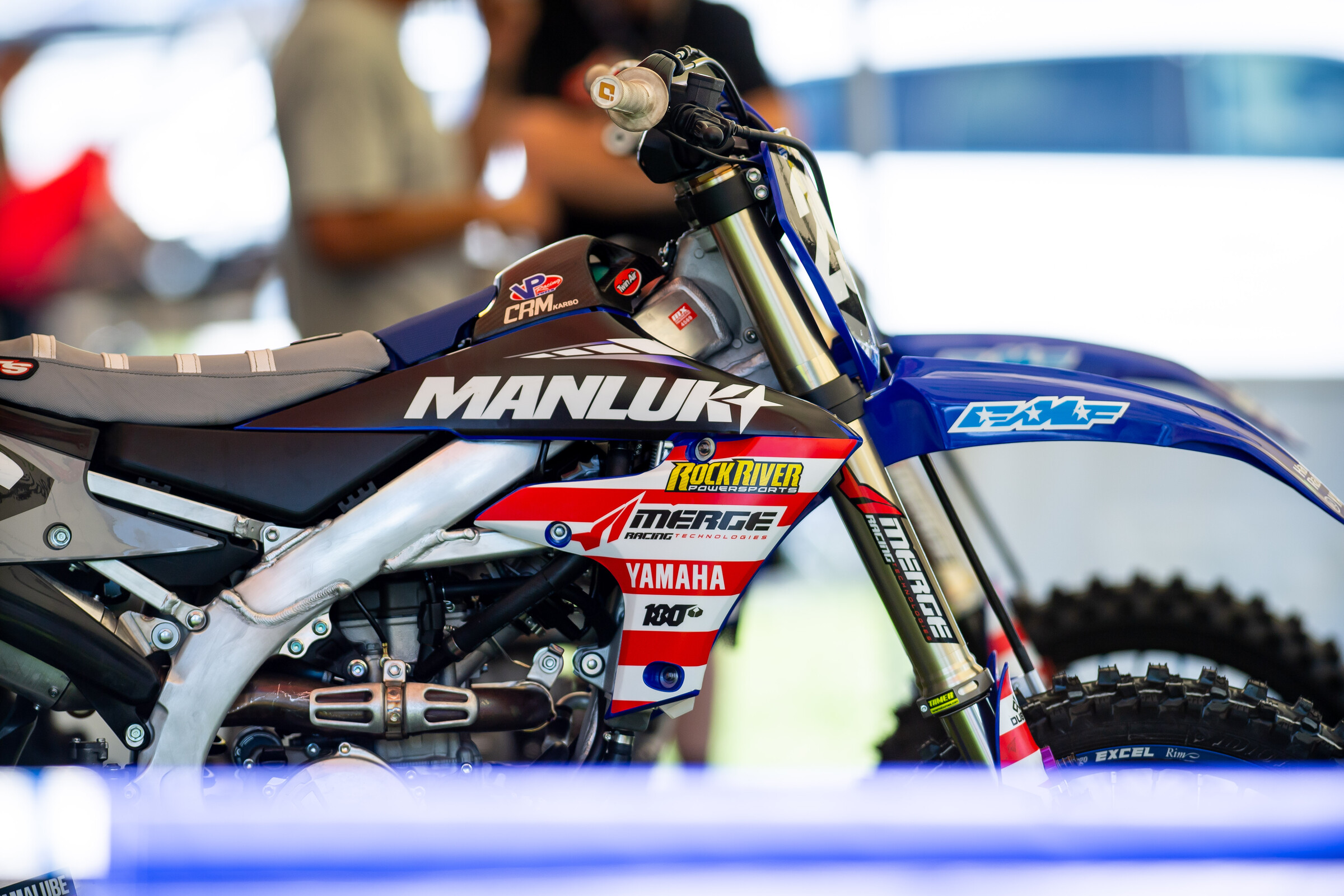 Floyd's Manluk/Rock River Yamaha/Merge Racing YZ250F at the 2021 Spring Creek National.