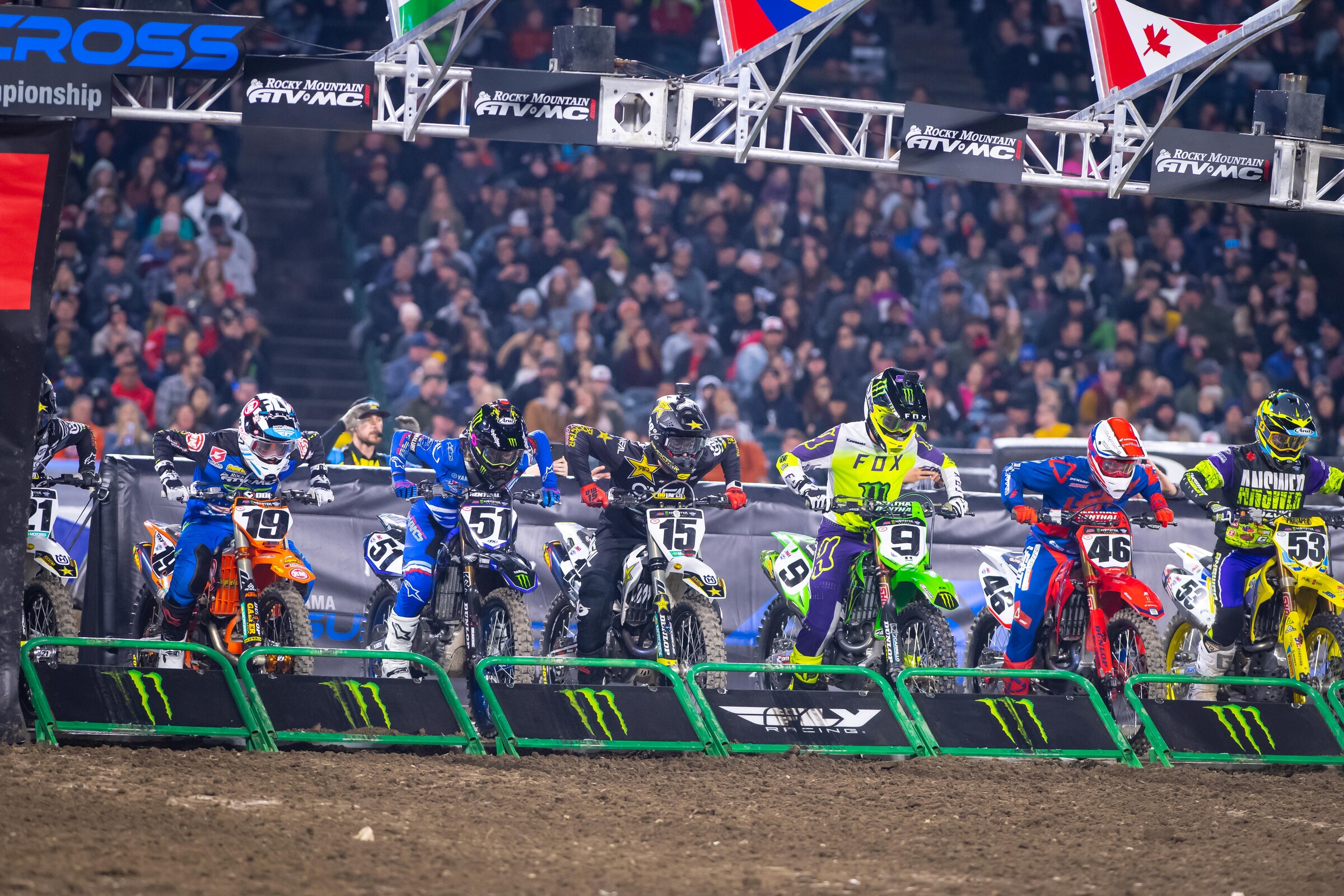 The 2020 Anaheim 1 Supercross. Riders will be back in Angel Stadium in about a week.