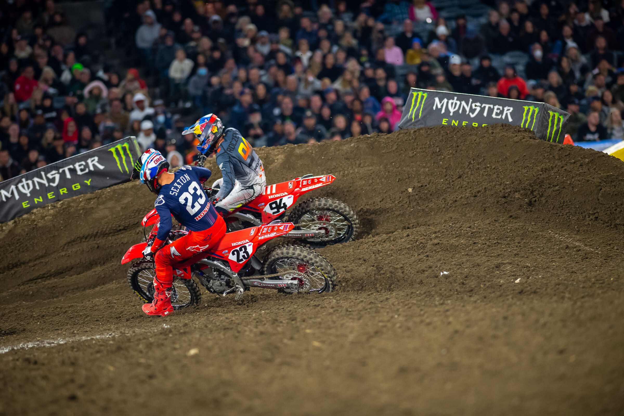 When Roczen went outside, Sexton went inside.