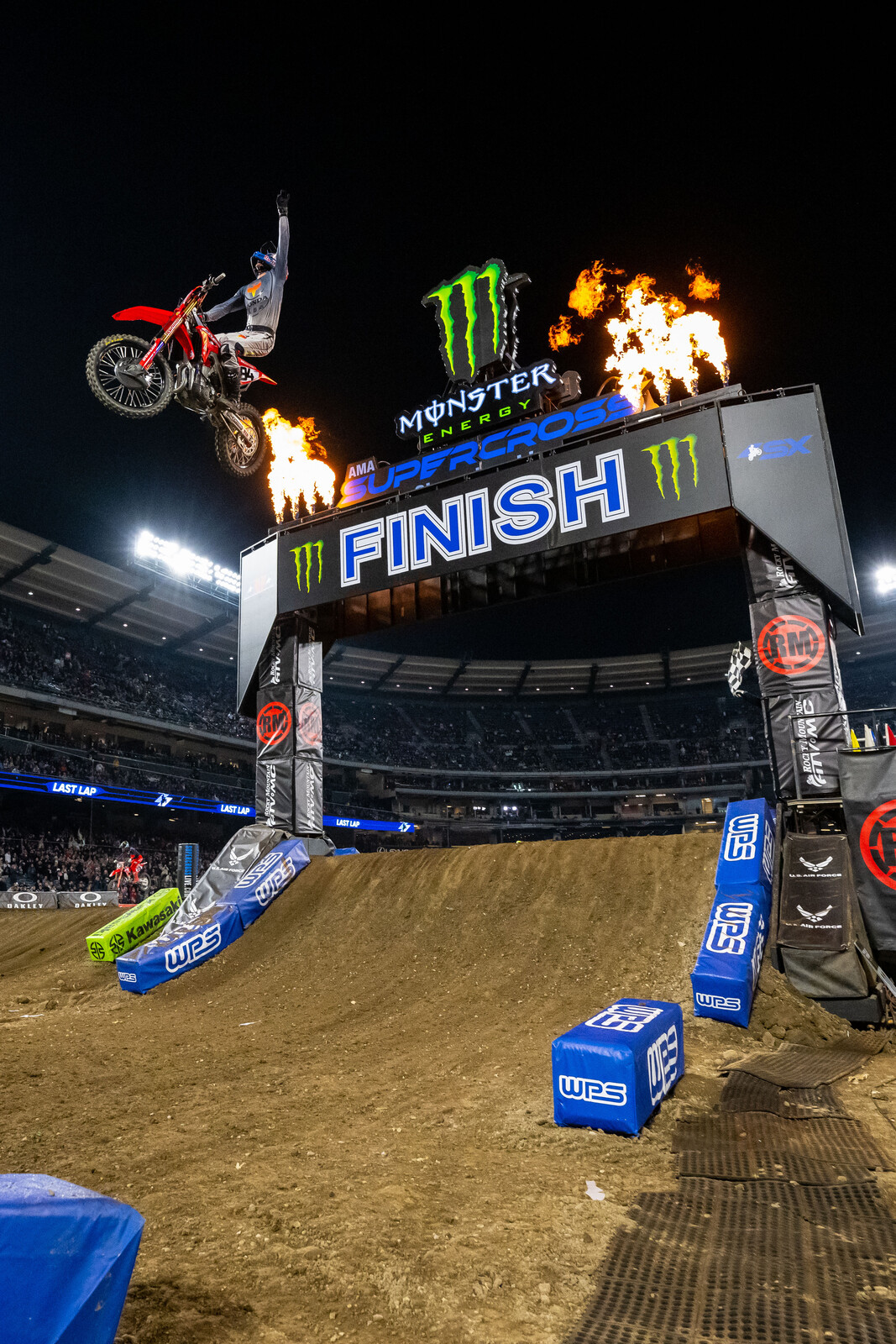 Roczen taking the checkered flag in the main event.