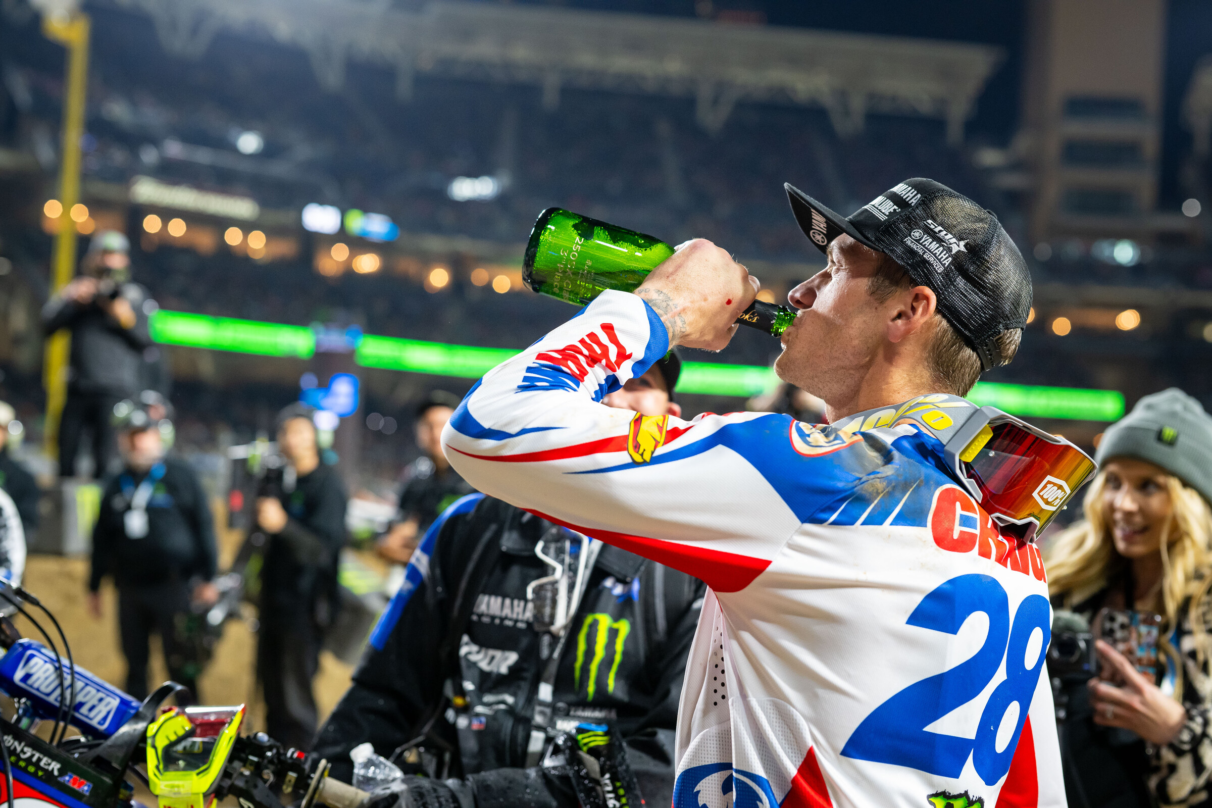 Despite being down in the first turn, Craig still got to taste podium champagne in San Diego, California.