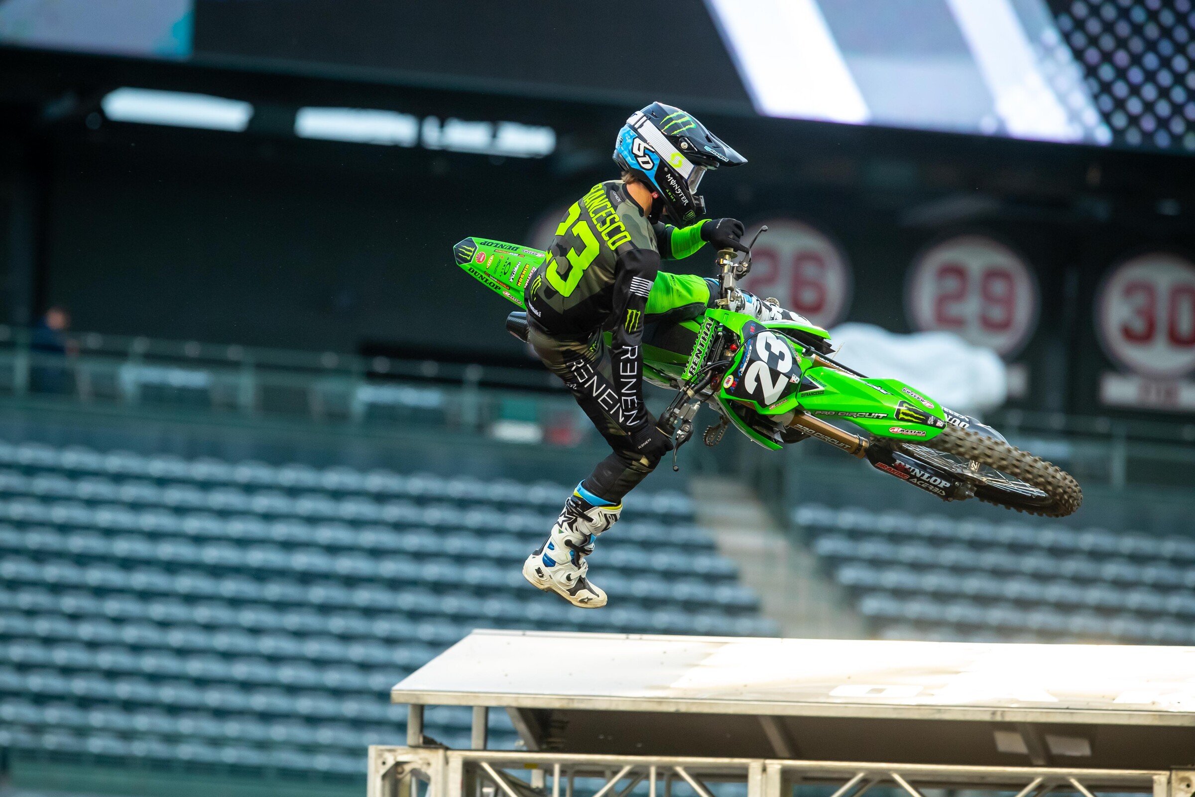 Ryder DiFrancesco won the Anaheim 2 Supercross 250SX Futures main event on Saturday.