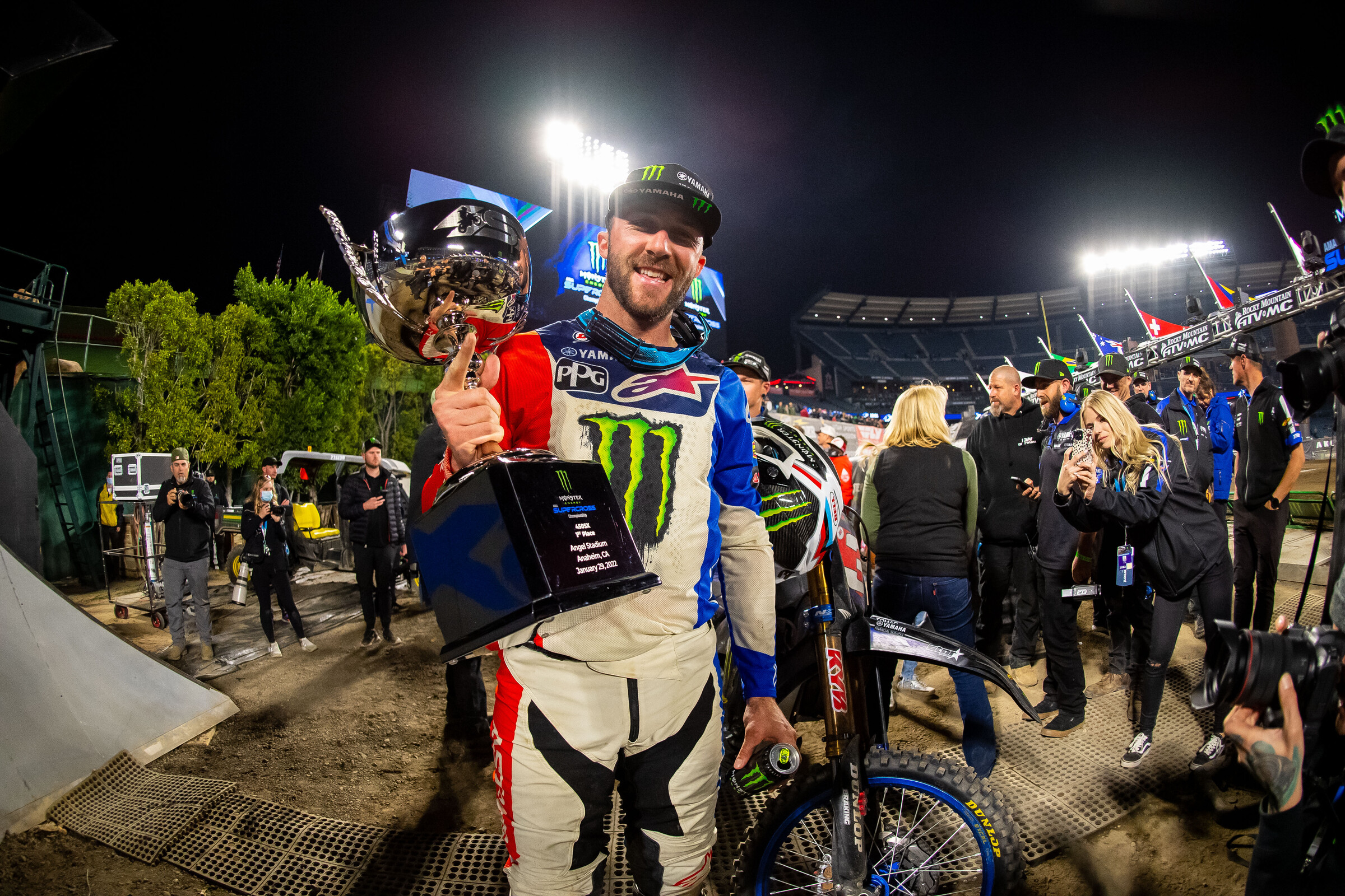 Tomac has won three out of the last four Anaheim 2 Supercross 450SX main event wins: 2018, 2020, and 2022 (Cooper Webb won in 2019).