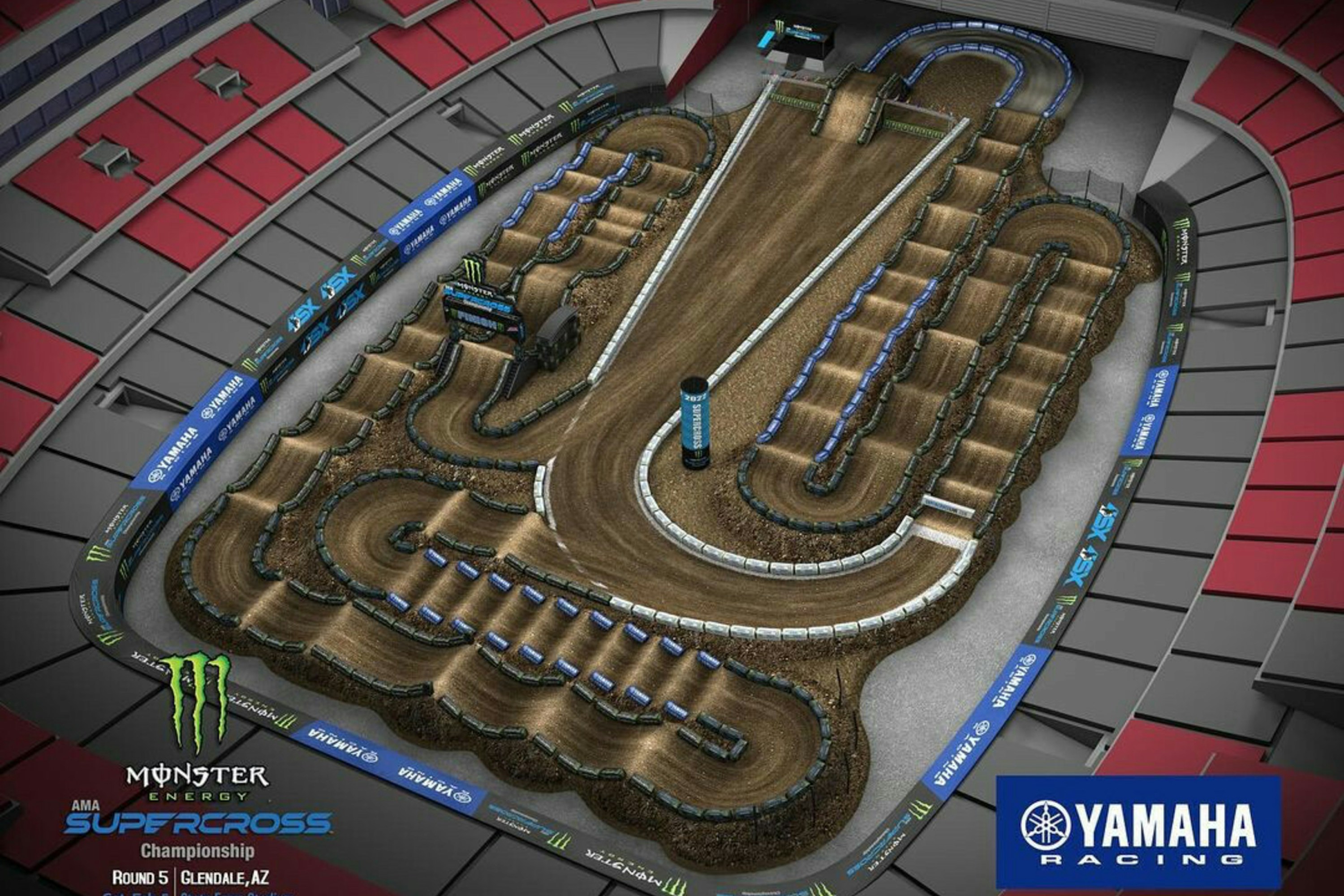 2022 Glendale Supercross Animated Track Map Racer X