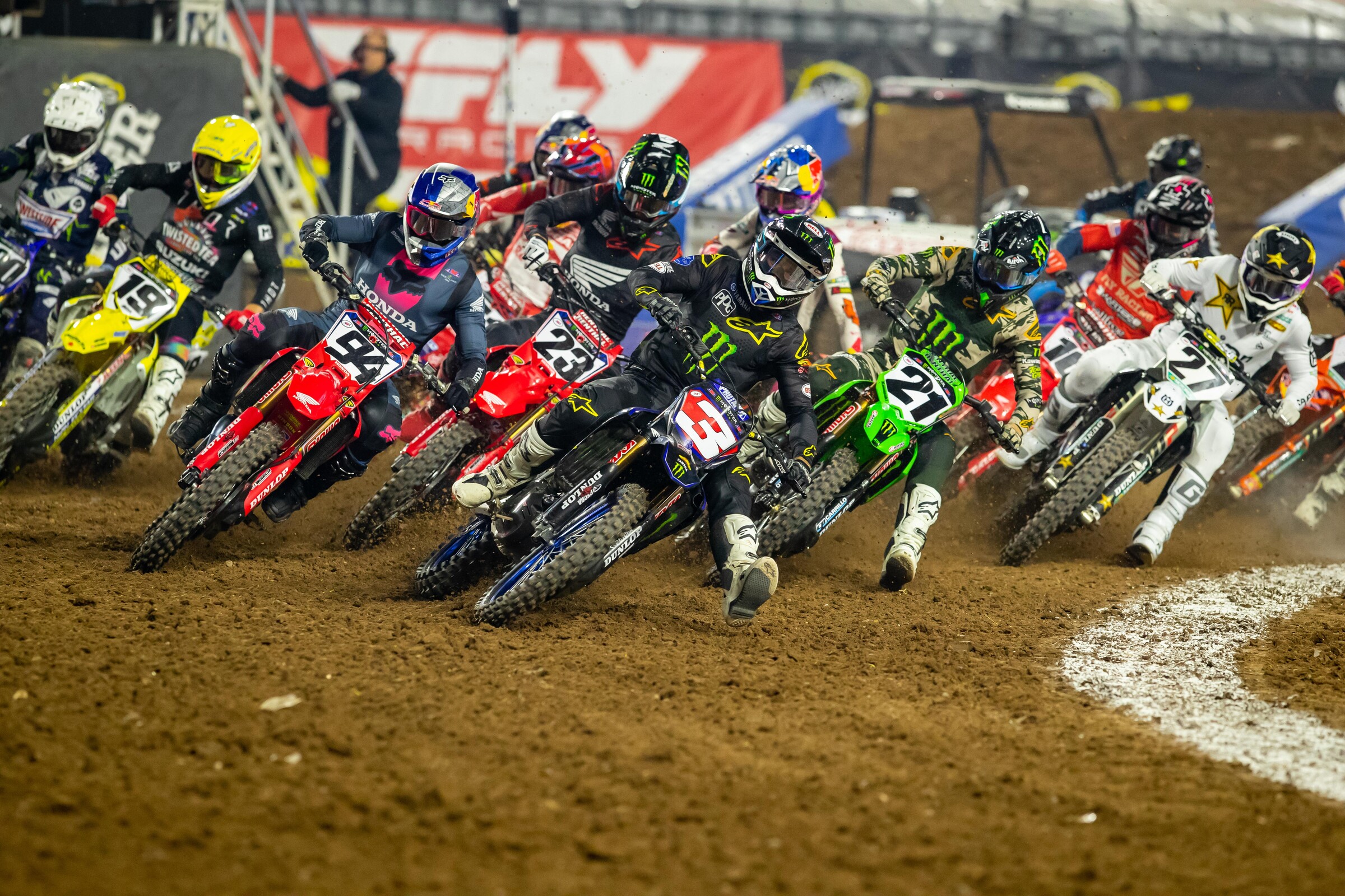 Eli Tomac grabbed two holeshots in the three Triple Crown races in Glendale, Arizona.