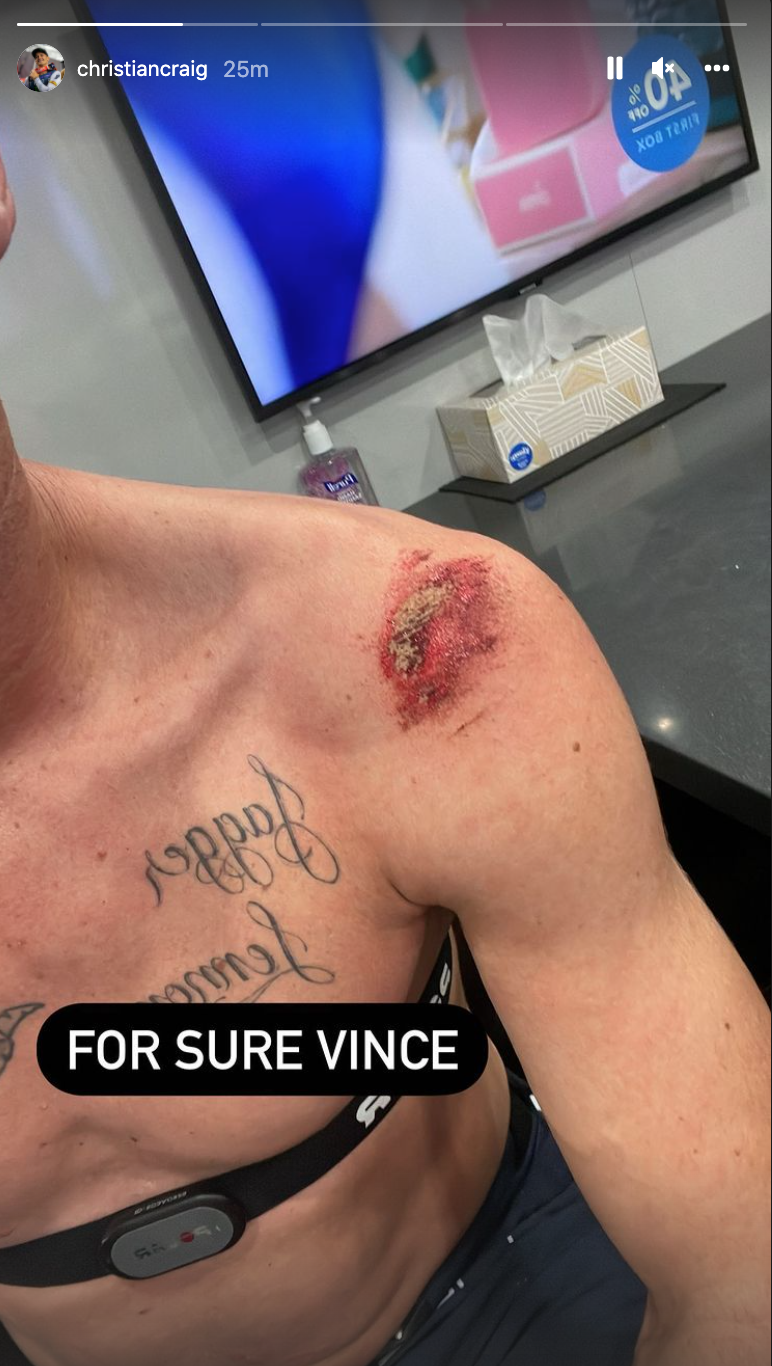 Craig's Instagram story post after the second race.