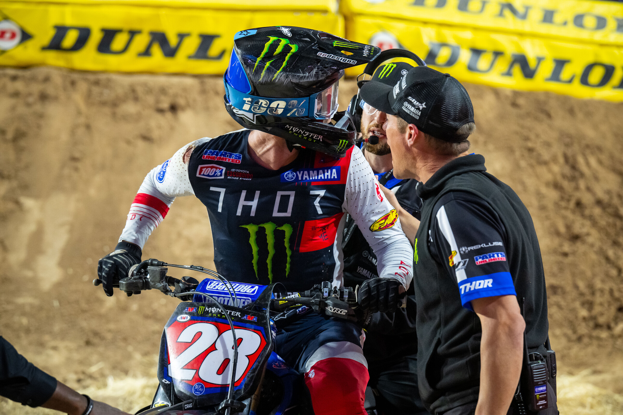 Craig looking for Friese post-race, but his Yamaha squad sent him back to the team truck.