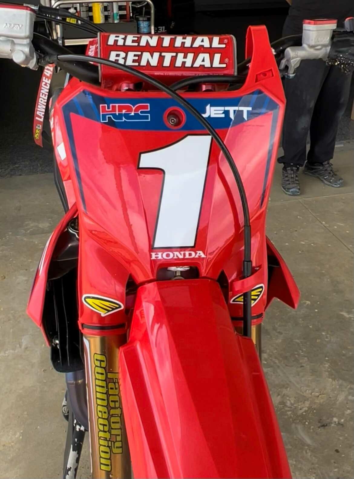 A sneak peak off Jett Lawrence's Honda HRC CRF250R for the 2022 Lucas Oil AMA Pro Motocross Championship.