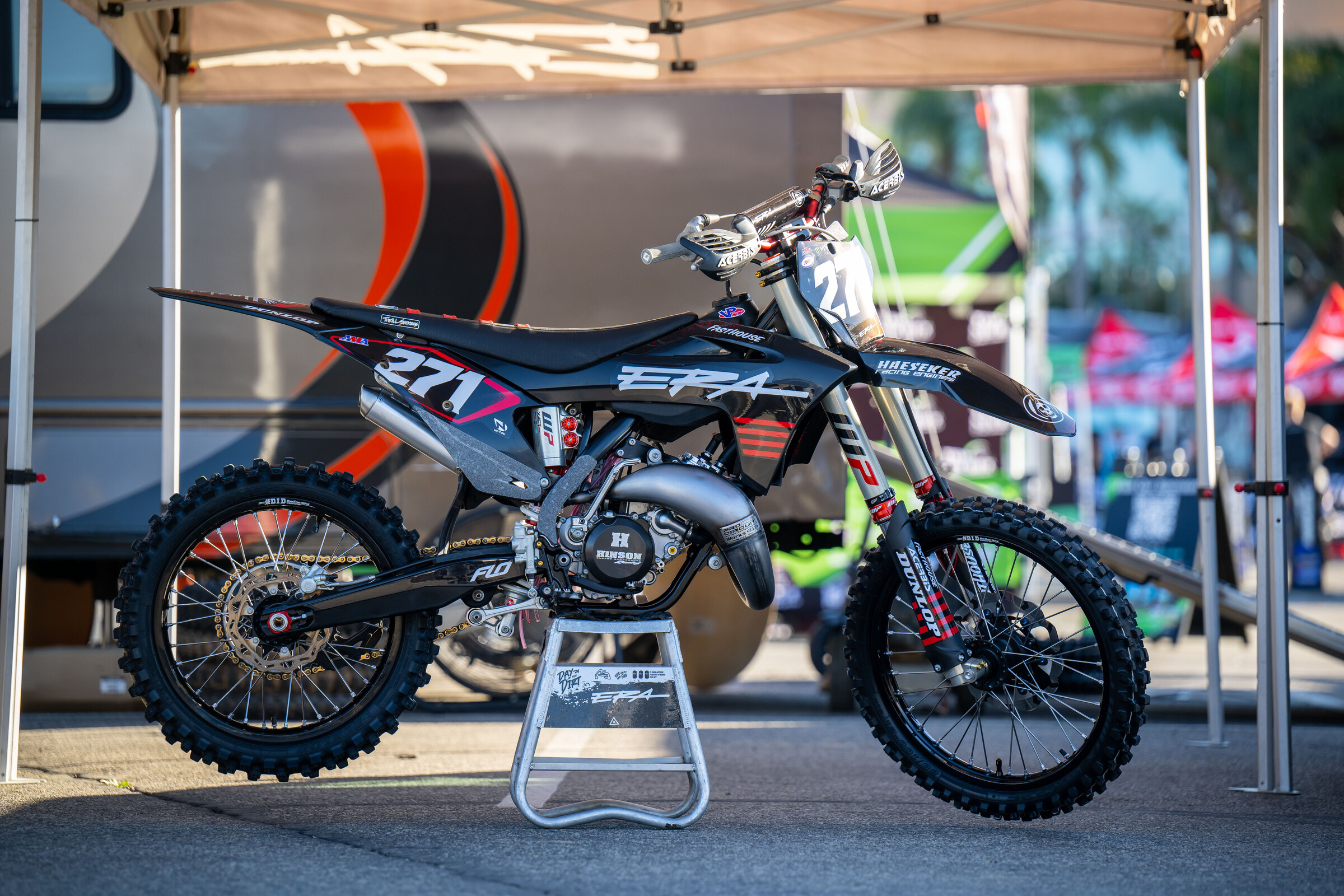 Patrick Evans's Husqvarna TC 125 two-stroke.