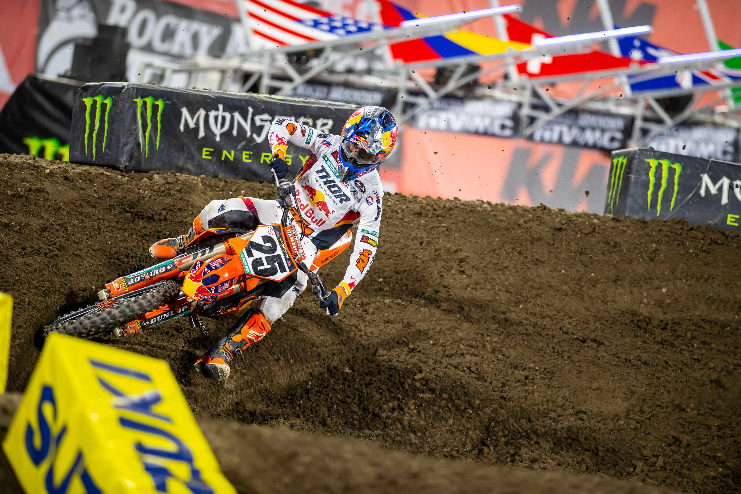 Musquin had podium pace but tangled with a lapper in the sand, ending his bid for a top three. He held on for fifth.