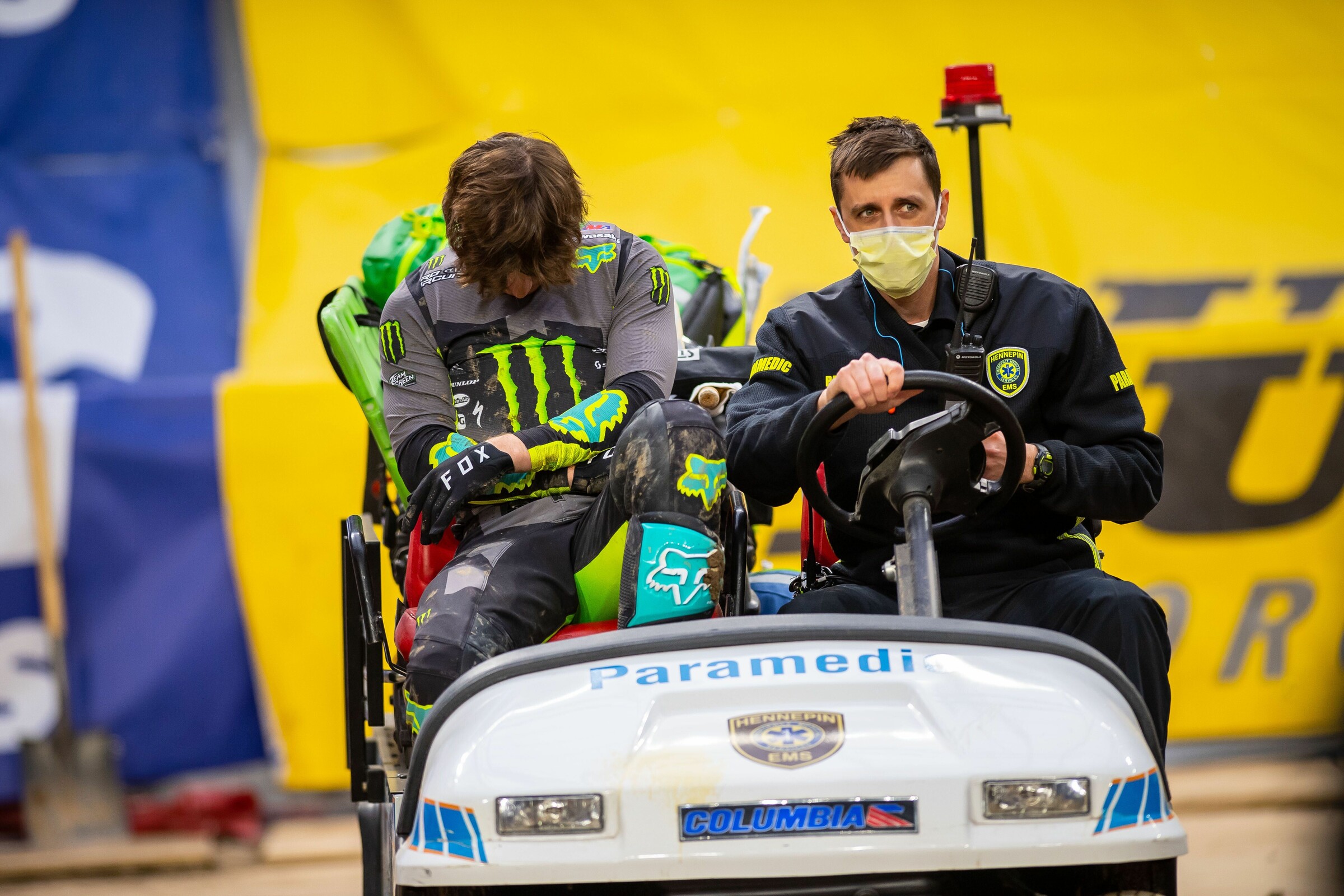 Reynolds crashed at the start of the second lap of press day.