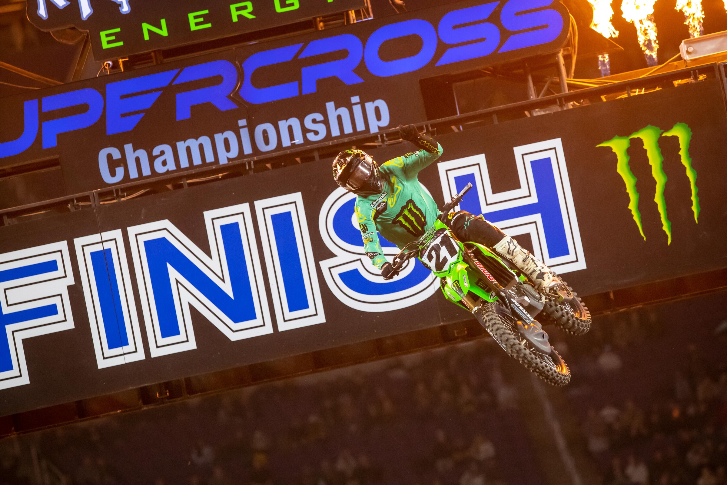 With Sexton crashing, Jason Anderson inherited the lead. Anderson led the final two laps and went on to become the first 450SX rider to earn three wins in the 2022 season.