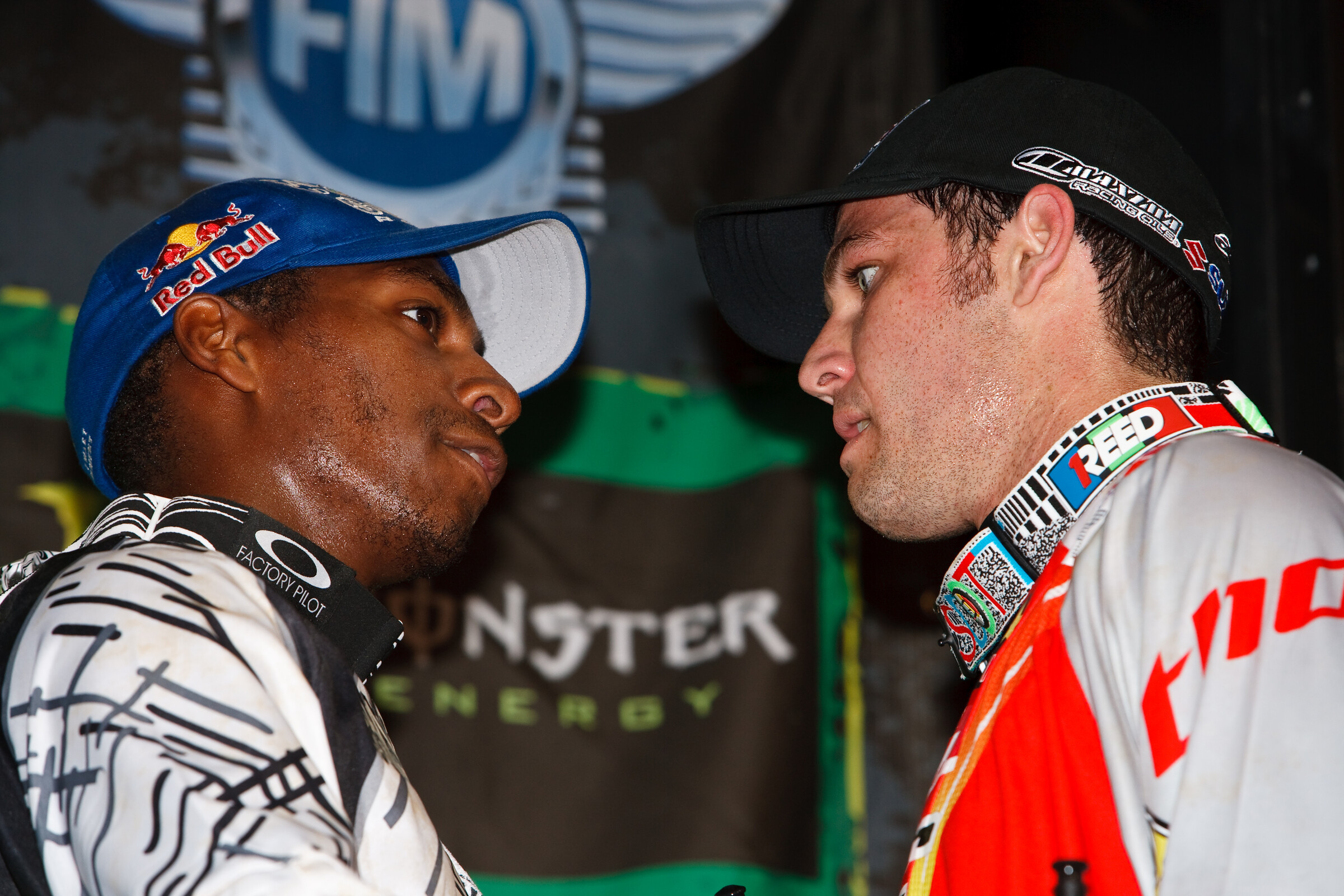 James Stewart and Chad Reed faceoff.