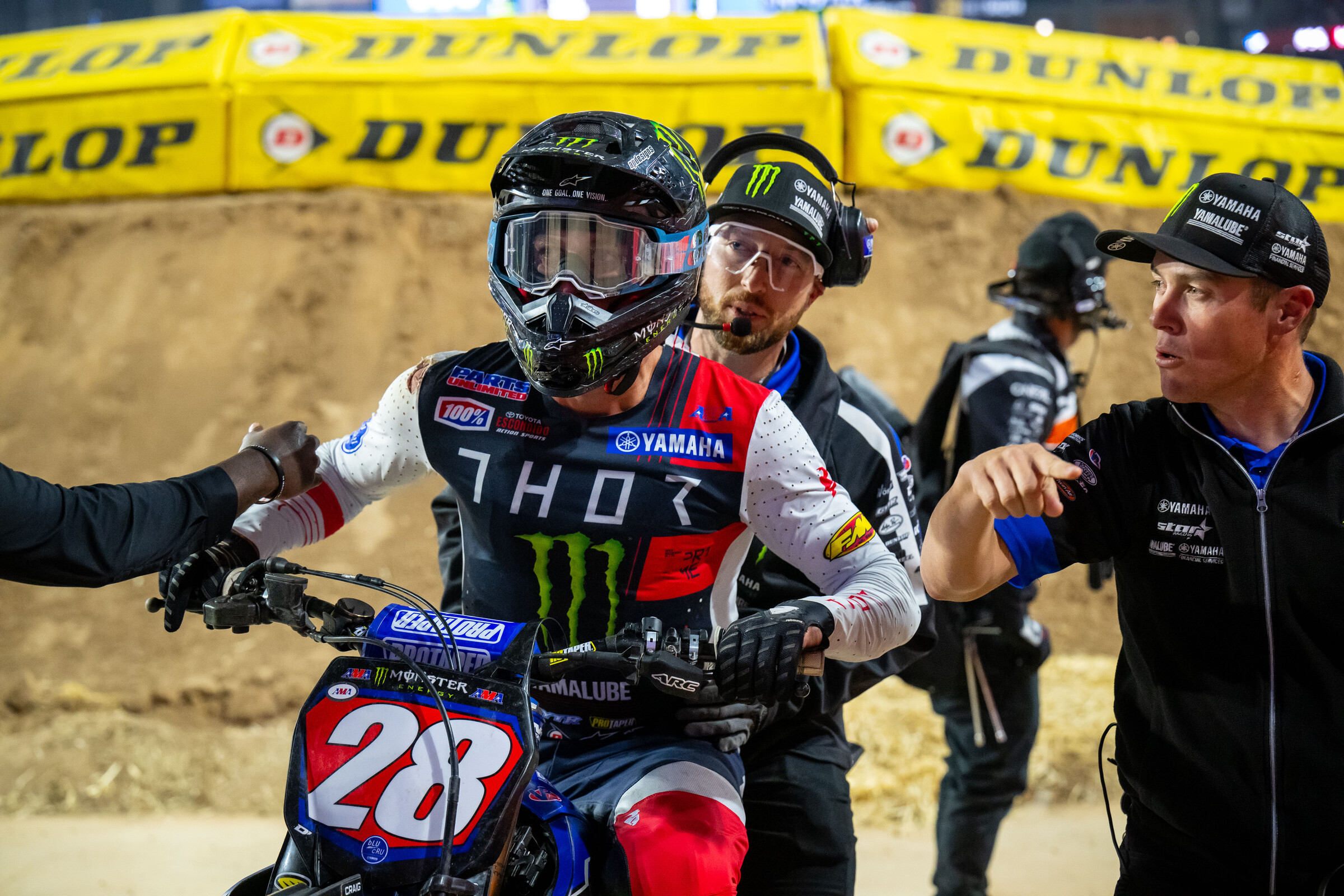 Craig with Coker at the Glendale Supercross in February.