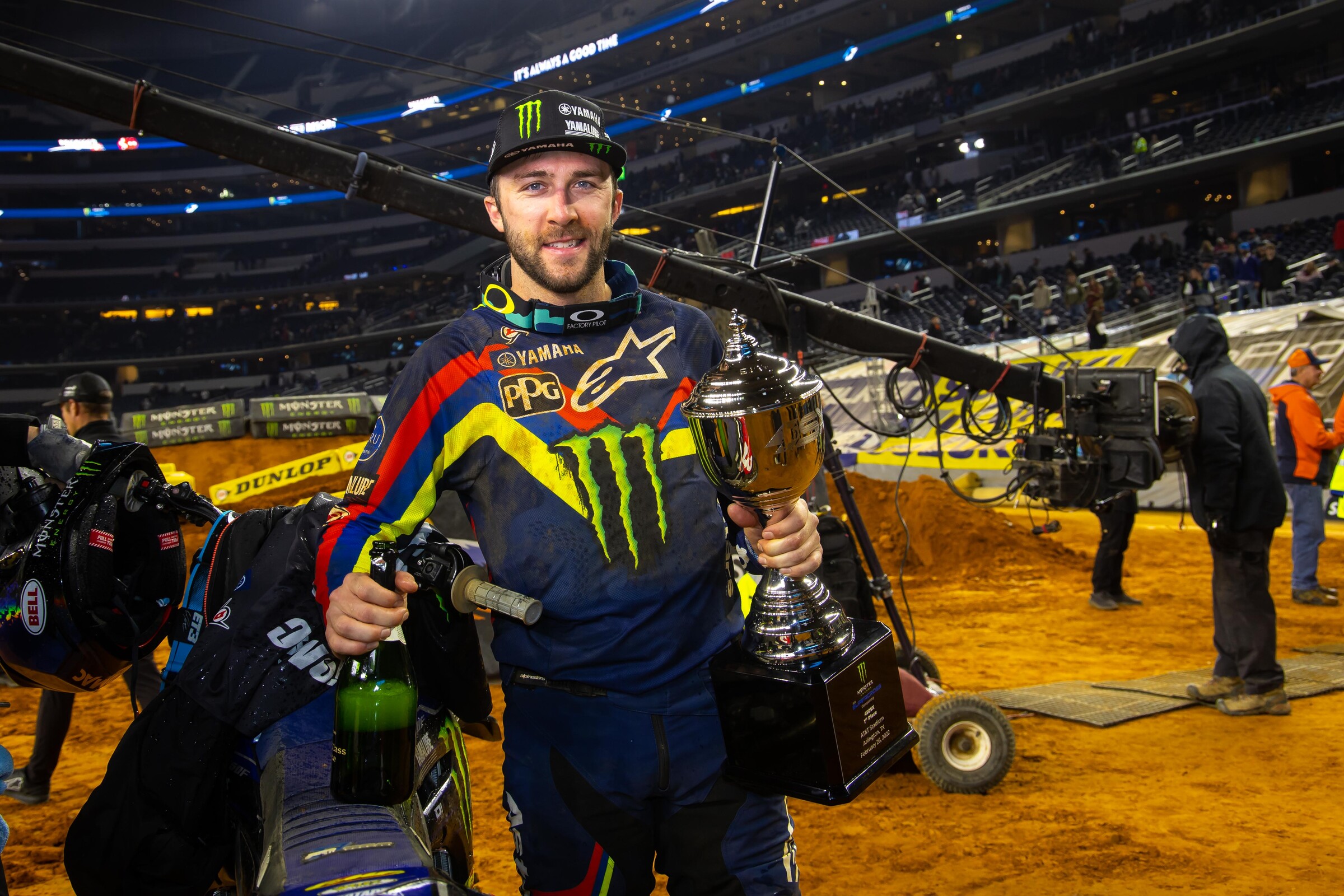 Eli Tomac won the Arlington Supercross 450SX Triple Crown overall.