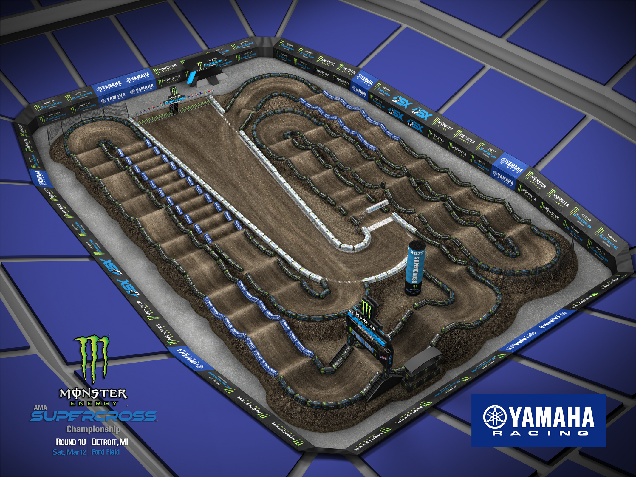 The 2022 Detroit Supercross layout.