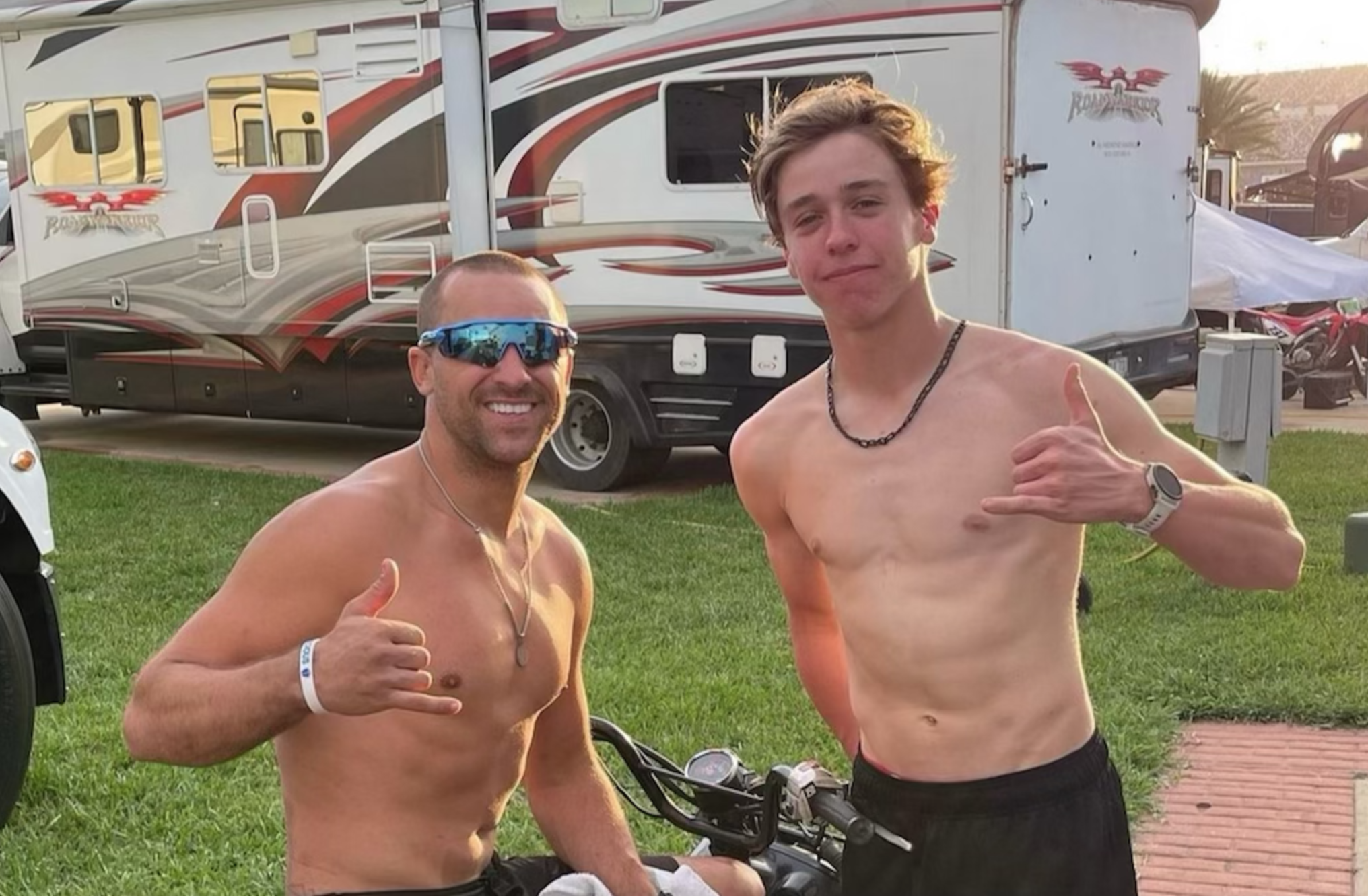 Here's a shot of Mike Alessi and Ryder DiFrancesco after their big battle on Monday.