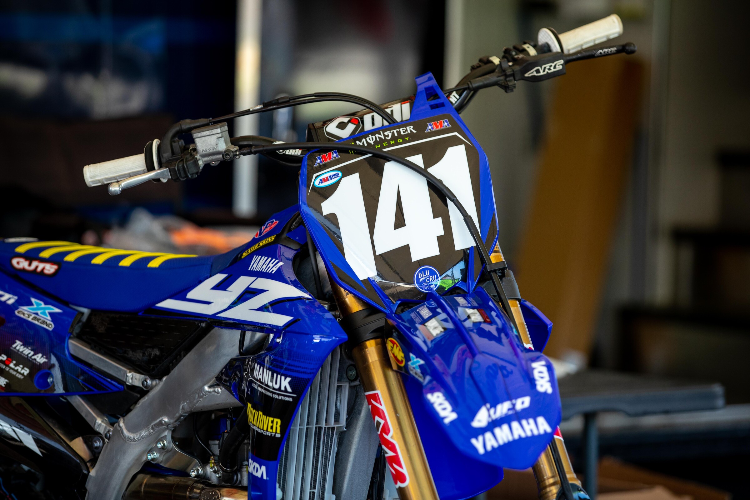 Taylor's Yamaha YZ250F race bike.