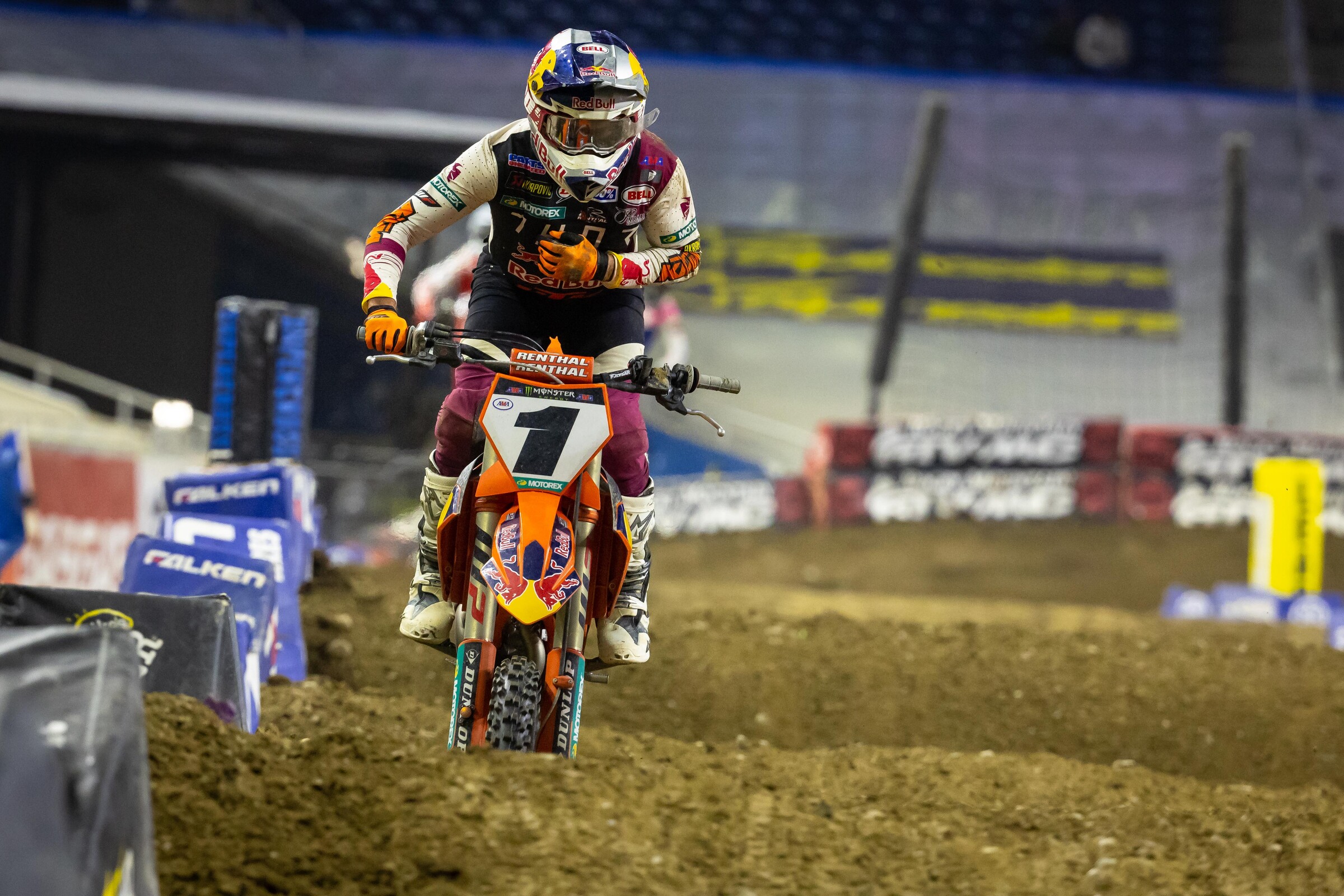 Cooper Webb rode three laps with his left arm tucked into his body before an AMA official told him to pull off of the race track.